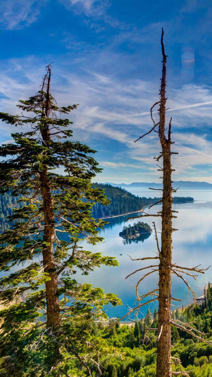 Download mobile wallpaper Sky, Lakes, Usa, Lake, Earth, California, Lake Tahoe for free.