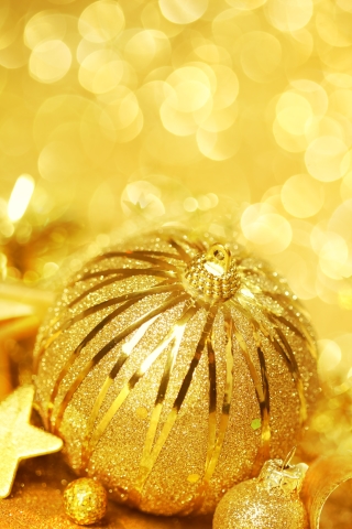 Téléchargez des papiers peints mobile Noël, Vacances, Babiole, Décorations De Noël, Doré, Bokeh, Étoile, Etoile gratuitement.