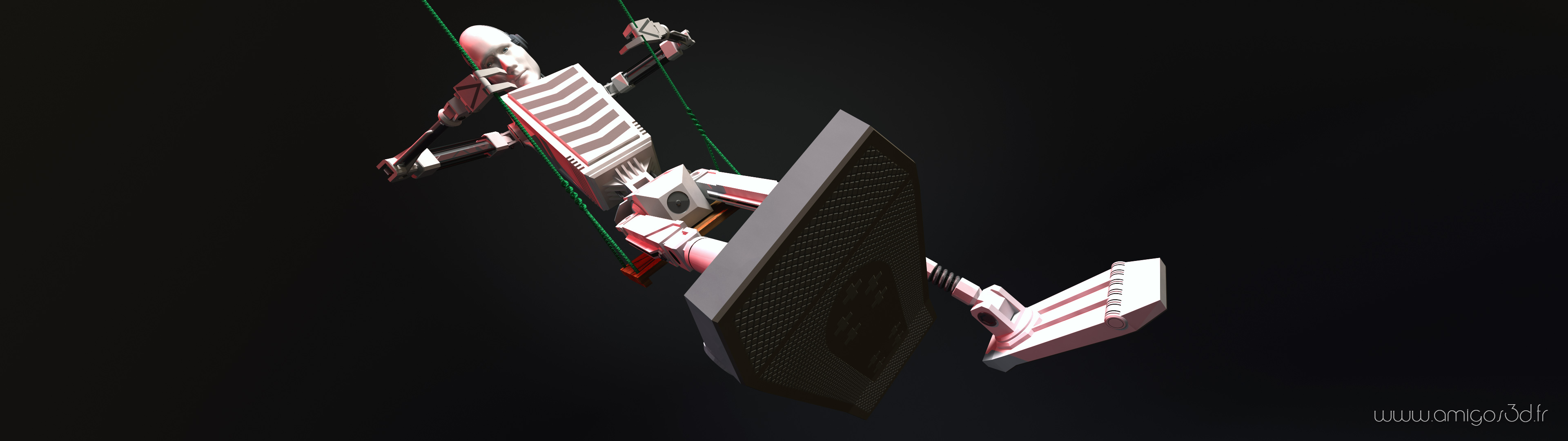 Baixe gratuitamente a imagem 3D, Robô, Balanço, Ficção Científica na área de trabalho do seu PC