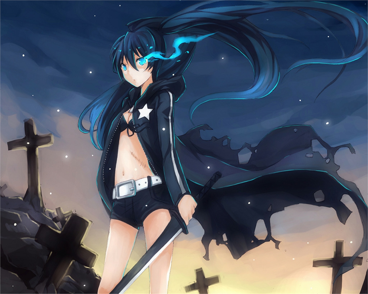 Download mobile wallpaper Anime, Black Rock Shooter for free.