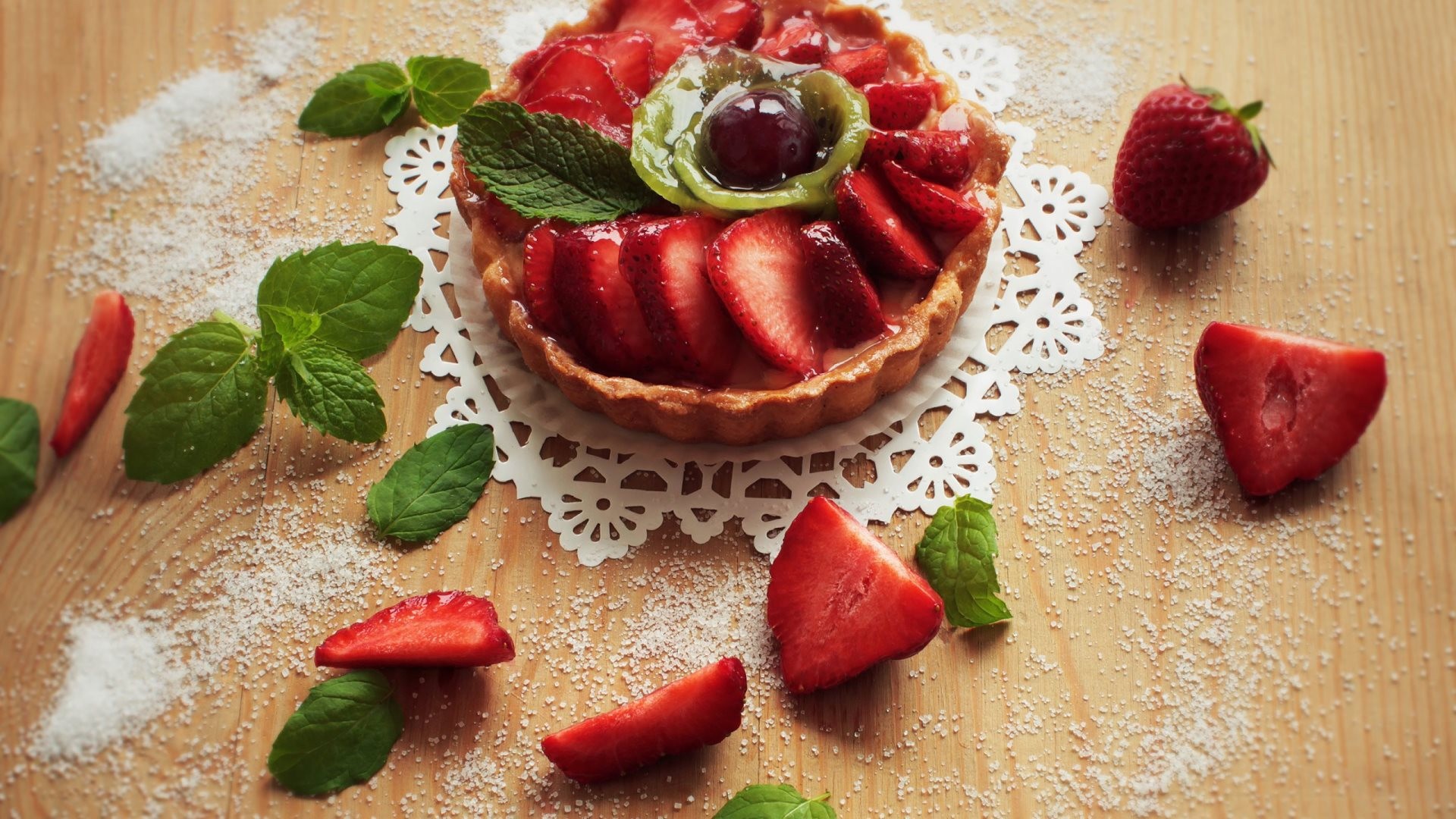 Handy-Wallpaper Erdbeere, Dessert, Frucht, Süßigkeiten, Nahrungsmittel kostenlos herunterladen.