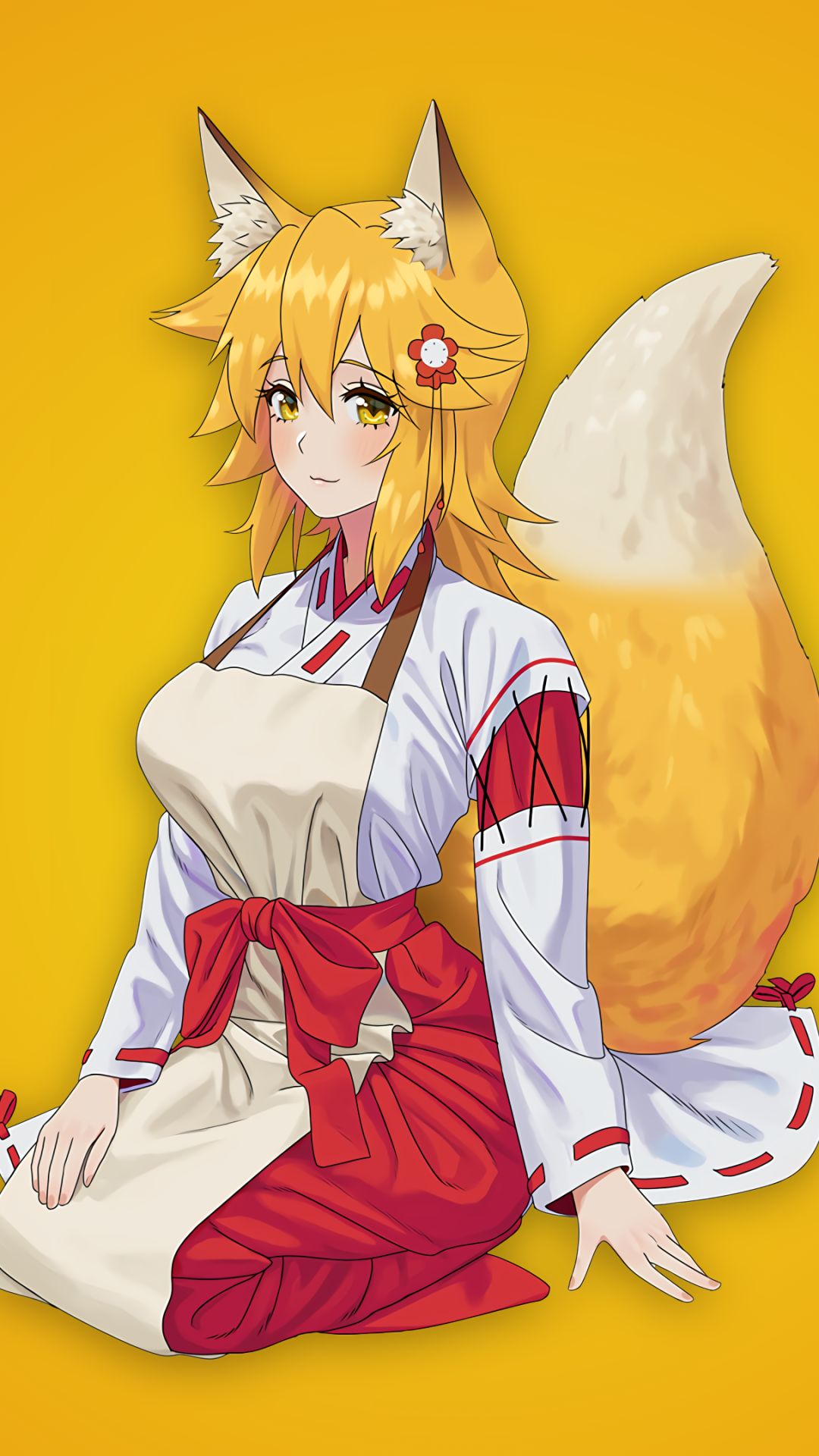 anime, the helpful fox senko san, animal ears, yellow eyes, tail, blonde, senko san (the helpful fox senko san) Full HD