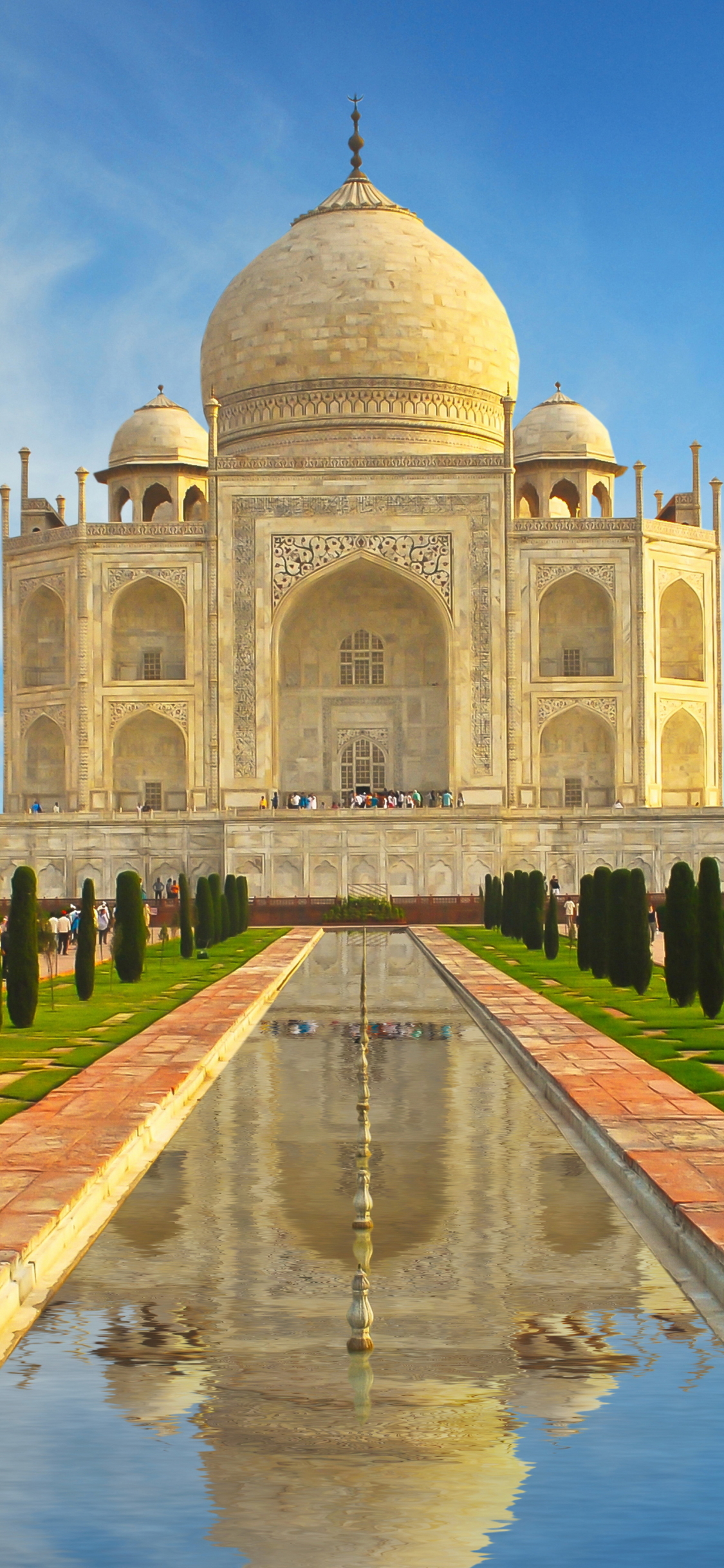 Téléchargez des papiers peints mobile Taj Mahal, Imeuble, Bâtiment, Réflexion, Monument, Dôme, Inde, Les Monuments, Construction Humaine, Réflection gratuitement.