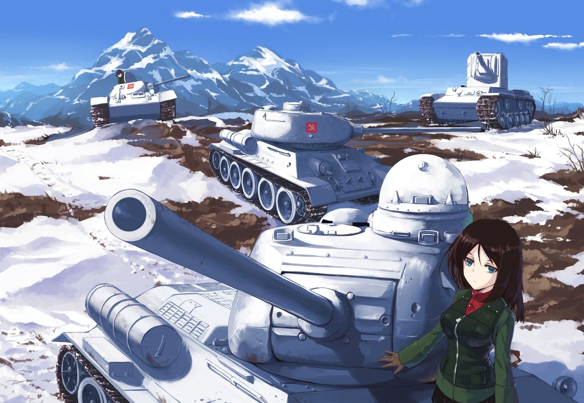 Laden Sie das Schnee, Panzer, Animes, Girls Und Panzer, Nonna (Mädchen Und Panzer)-Bild kostenlos auf Ihren PC-Desktop herunter