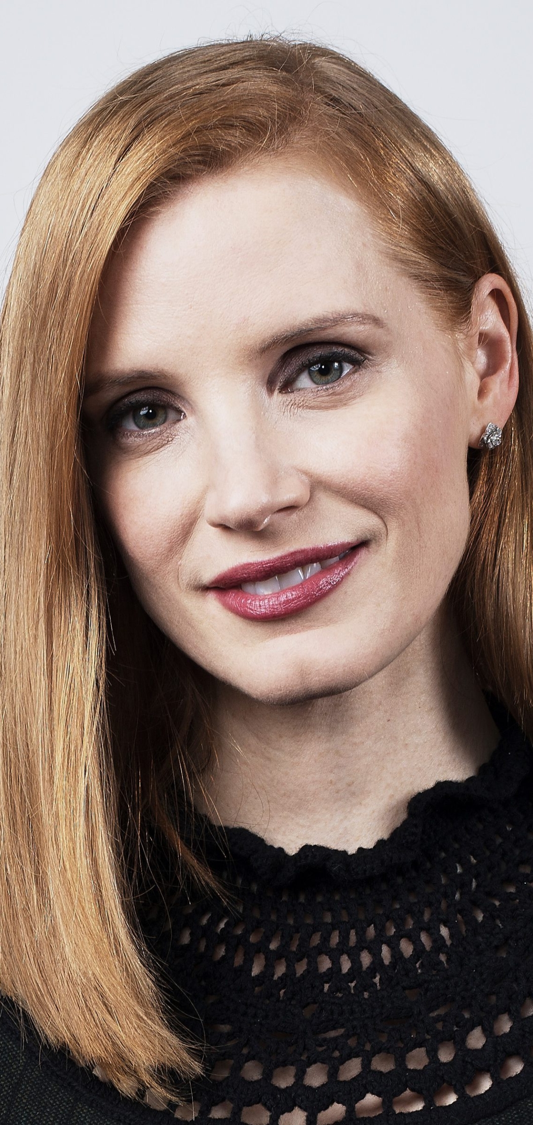 Descarga gratuita de fondo de pantalla para móvil de Sonreír, Pelirrojo, Cara, Ojos Azules, Americano, Celebridades, Actriz, Jessica Chastain.