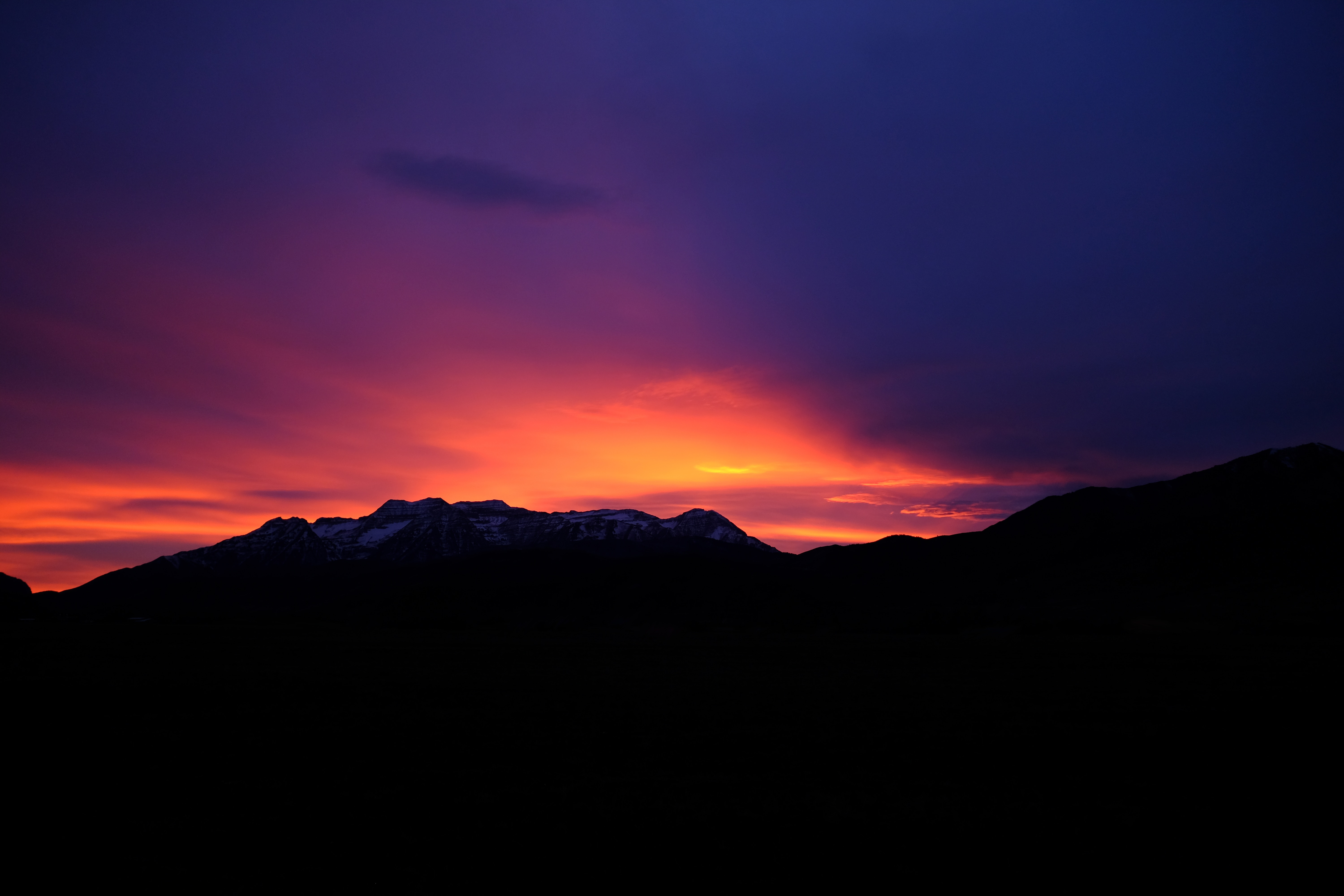 Free download wallpaper Sunset, Sky, Mountains, Nature on your PC desktop