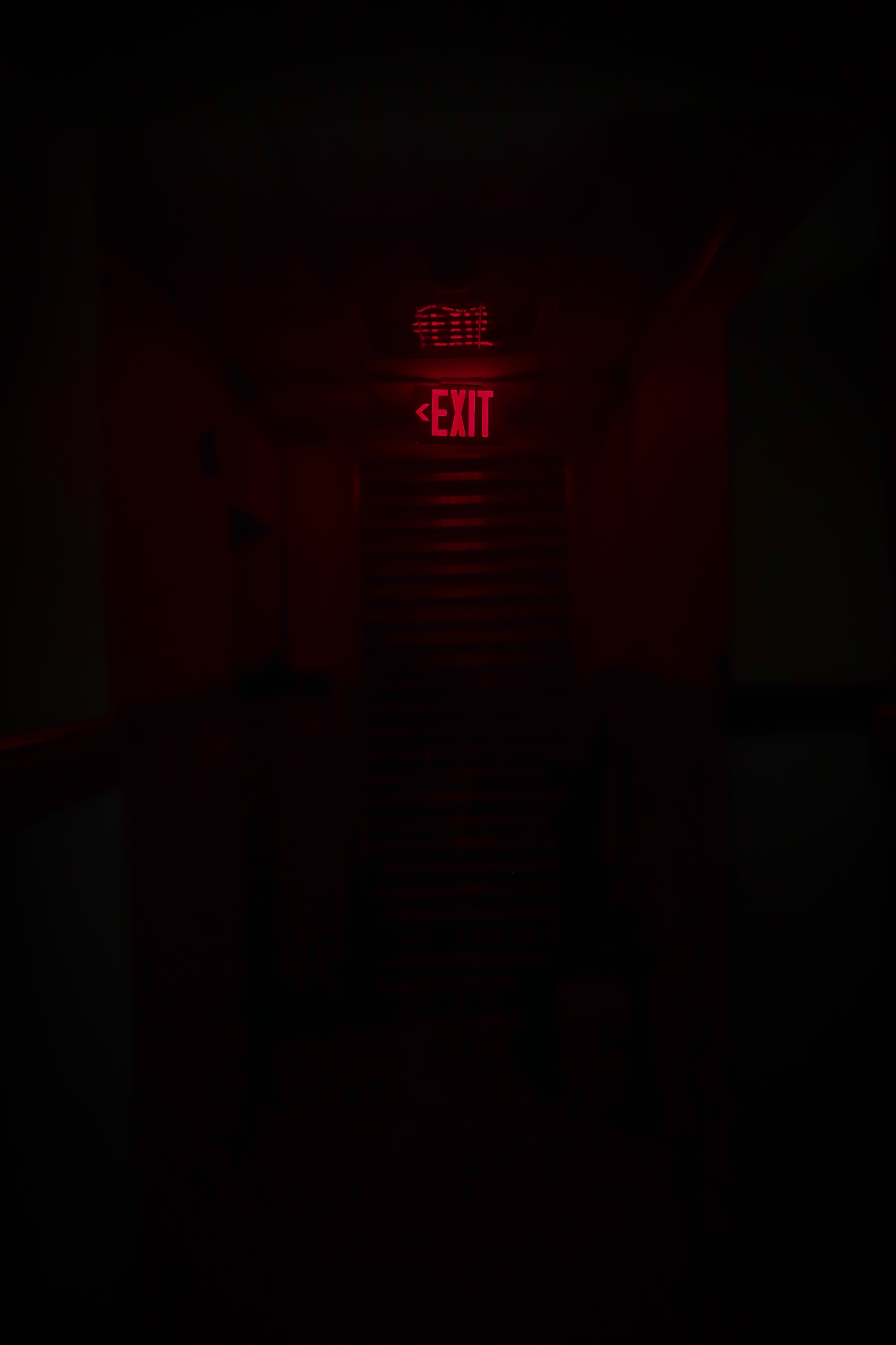 red, words, neon, inscription, output, exit