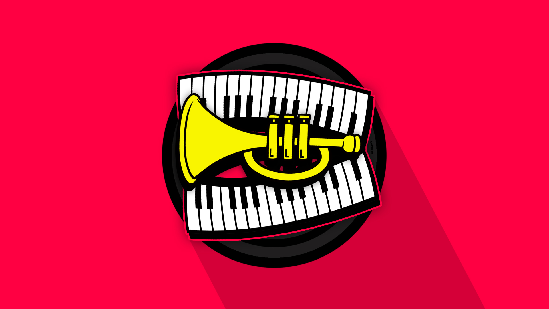 music, artistic, keyboard, pink, trumpet