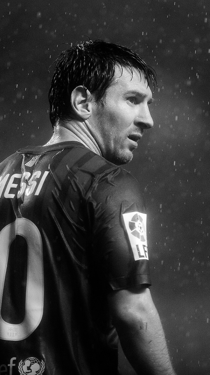 Descarga gratuita de fondo de pantalla para móvil de Fútbol, Blanco Y Negro, Blanco Negro, Deporte, Lionel Messi.