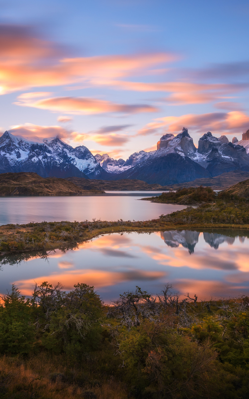 無料モバイル壁紙風景, 自然, 湖, 山, 反射, 地球, チリ, パタゴニア, 山岳, トレス デル パイネをダウンロードします。