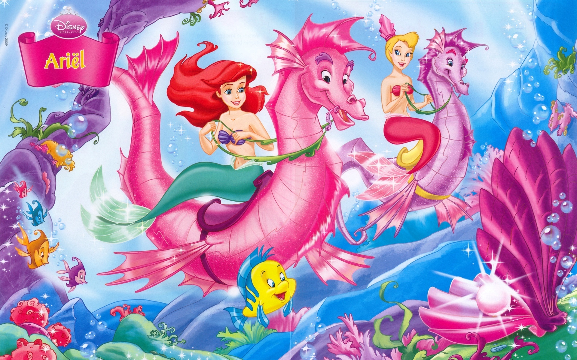 andrina (the little mermaid), the little mermaid, mermaid, movie, the little mermaid (1989), ariel (the little mermaid), blonde, disney, flounder (the little mermaid), red hair