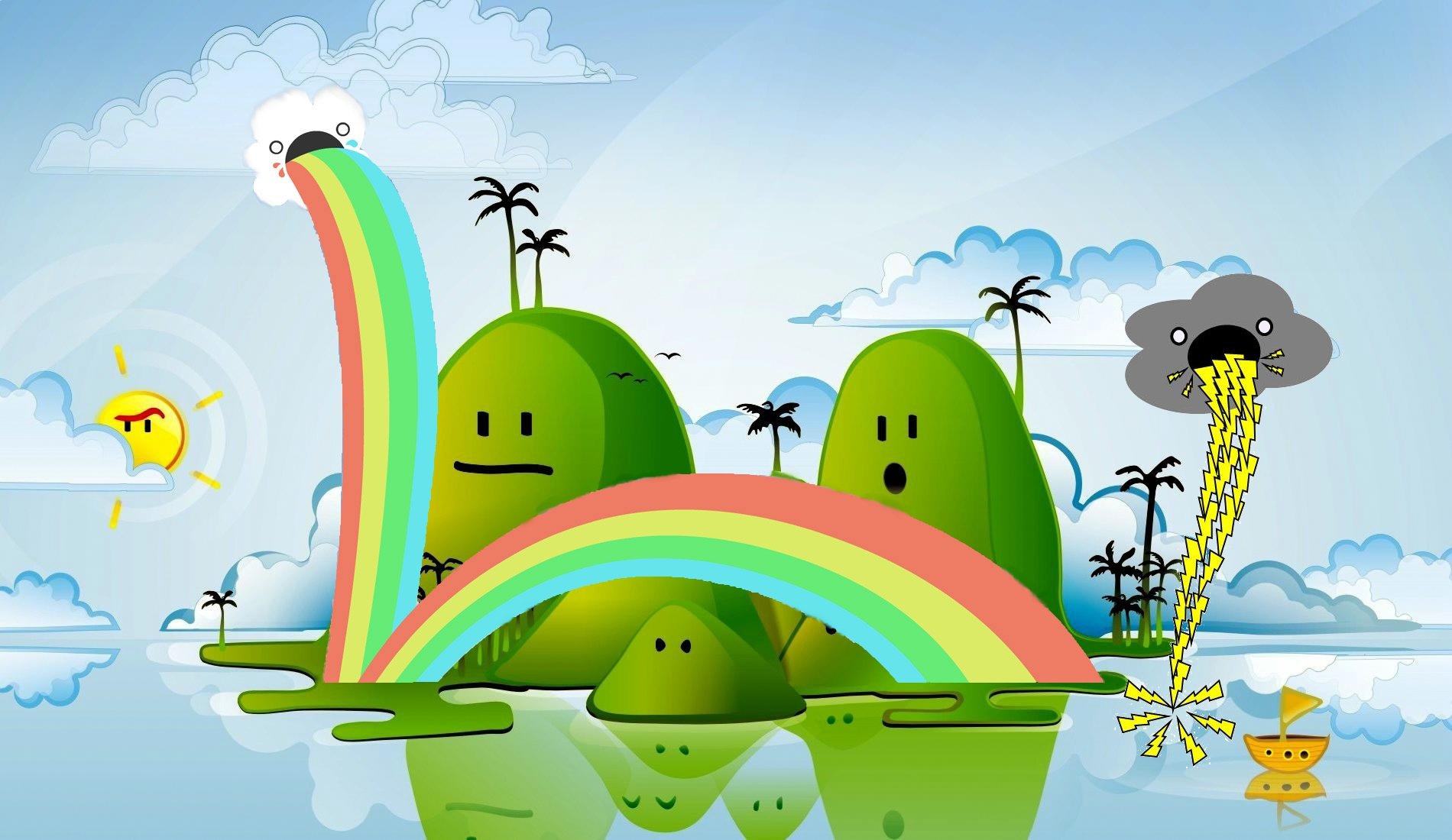 Free download wallpaper Funny, Rainbow, Humor on your PC desktop