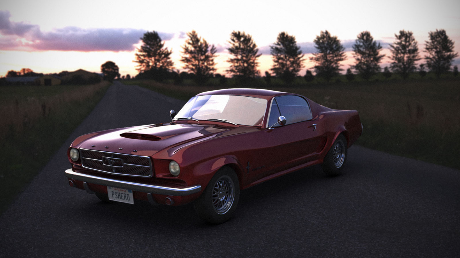 vehicles, ford mustang fastback, car, fastback, ford mustang, ford, red, road