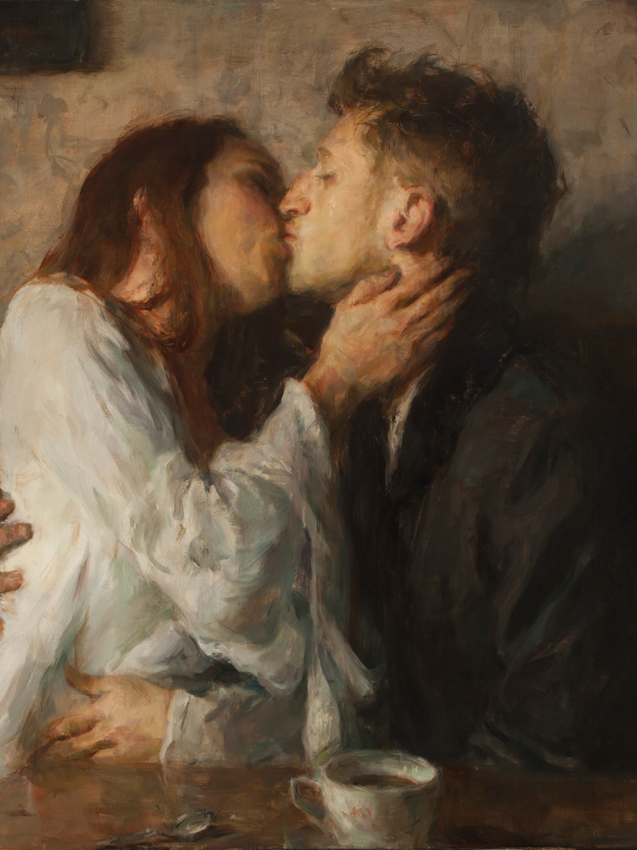 Download mobile wallpaper Love, Painting, Artistic, Kiss for free.