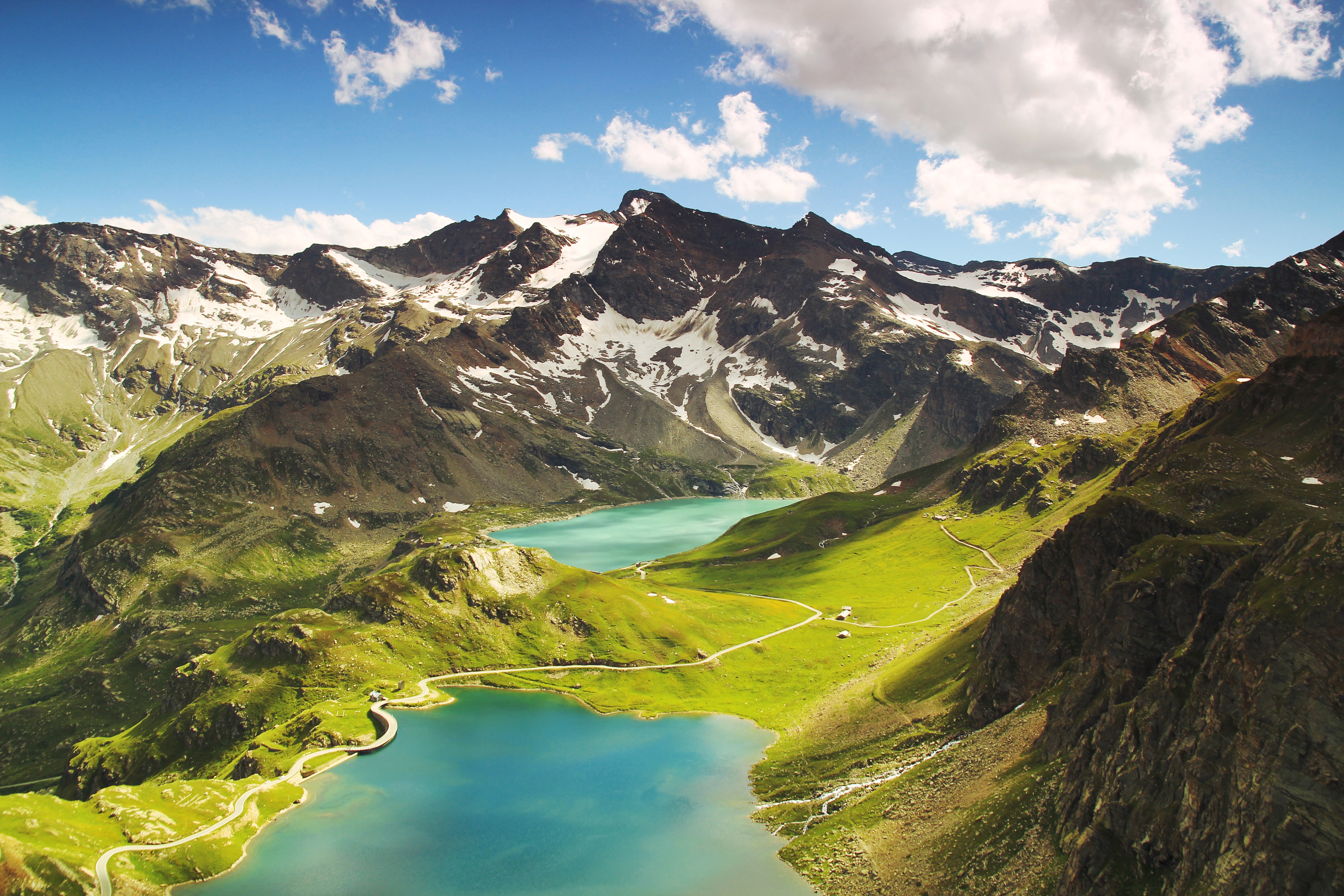 Free download wallpaper Mountains, Italy, Mountain, Peak, Lake, Earth on your PC desktop