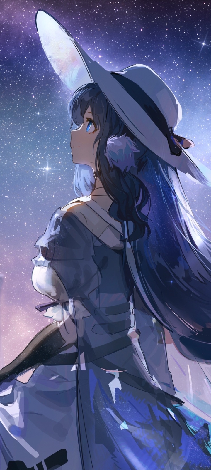 Download mobile wallpaper Hat, Blue Hair, Video Game, Arknights, Astesia (Arknights) for free.