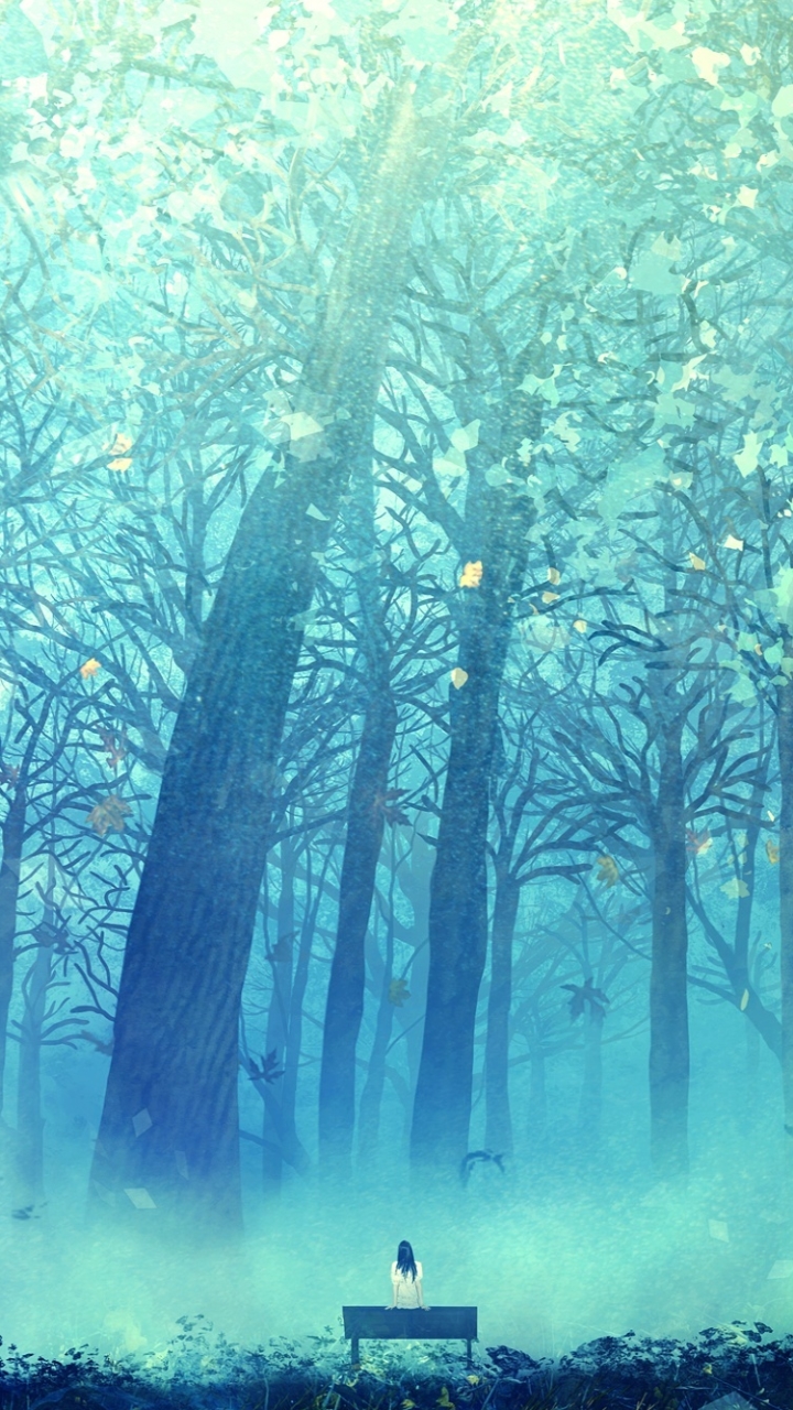 Скачать картинку Лес, Дерево, Художественные, Настольная Графика в телефон бесплатно.
