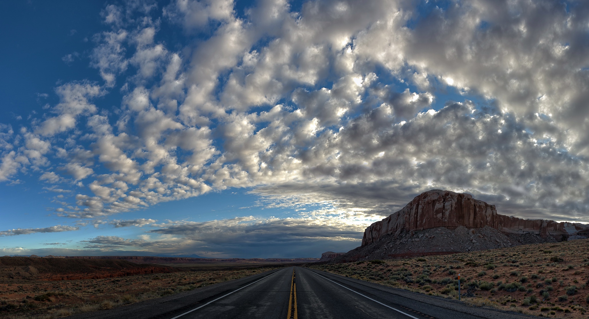 Download mobile wallpaper Landscape, Nature, Sky, Desert, Road, Cloud, Man Made for free.