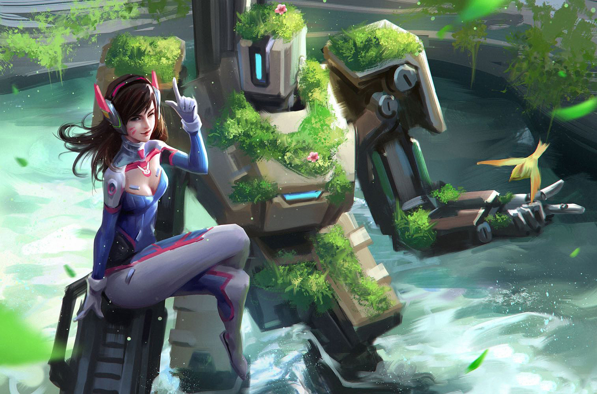 Download mobile wallpaper Overwatch, Video Game, Bastion (Overwatch), D Va (Overwatch) for free.