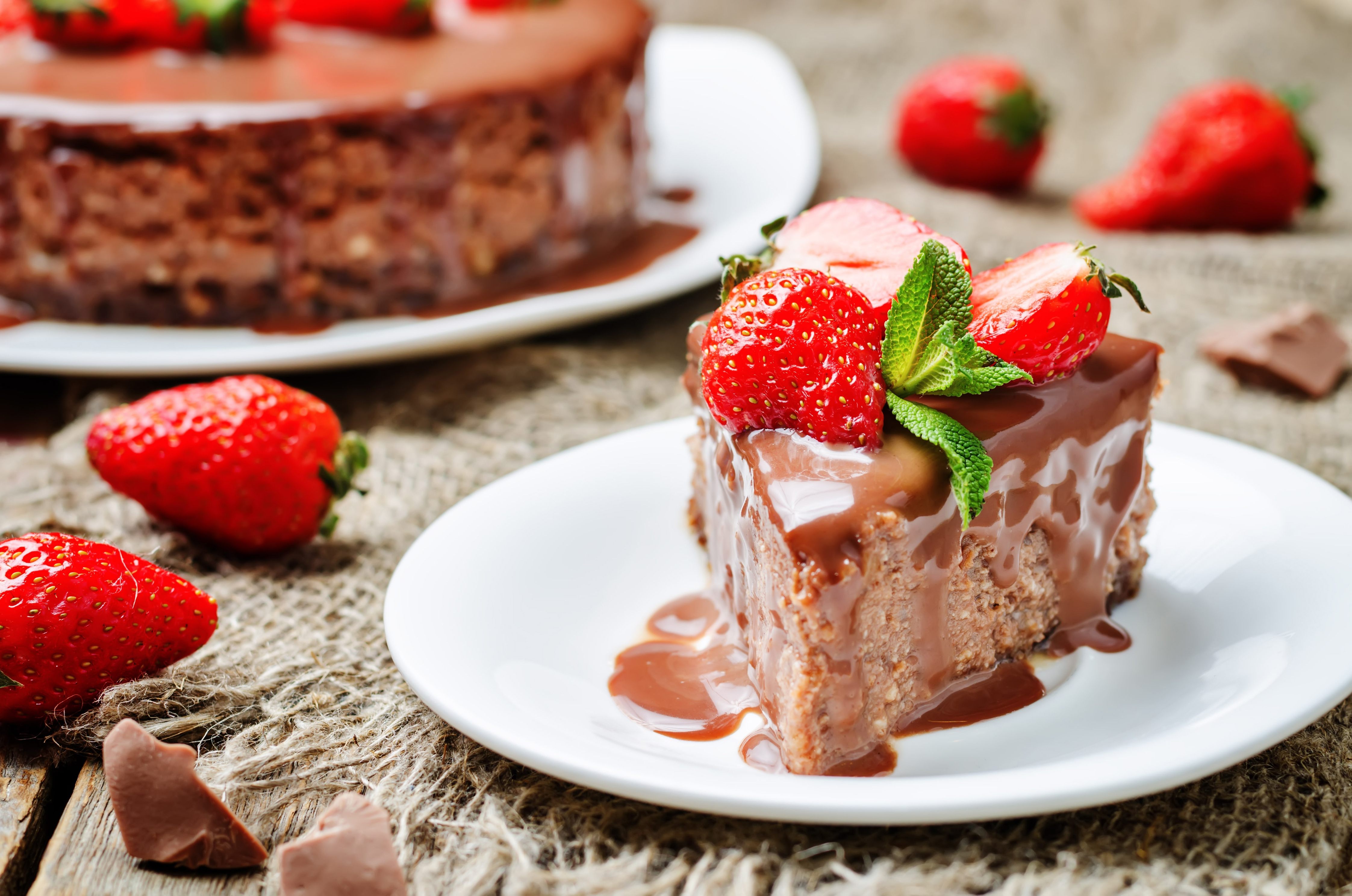 Download mobile wallpaper Food, Strawberry, Dessert, Chocolate, Cake, Berry, Fruit for free.