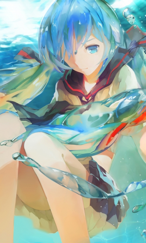 Download mobile wallpaper Anime, Water, Vocaloid, Hatsune Miku for free.