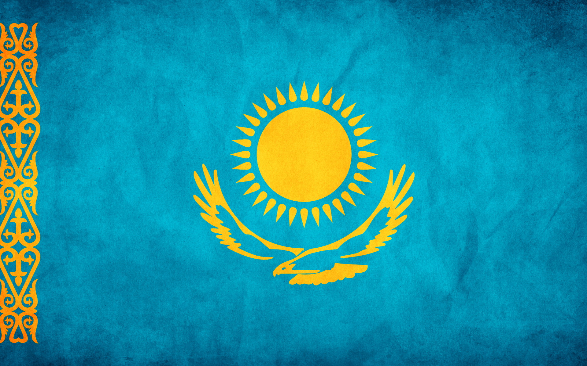 Популярные заставки и фоны Флаг Казахстана на компьютер