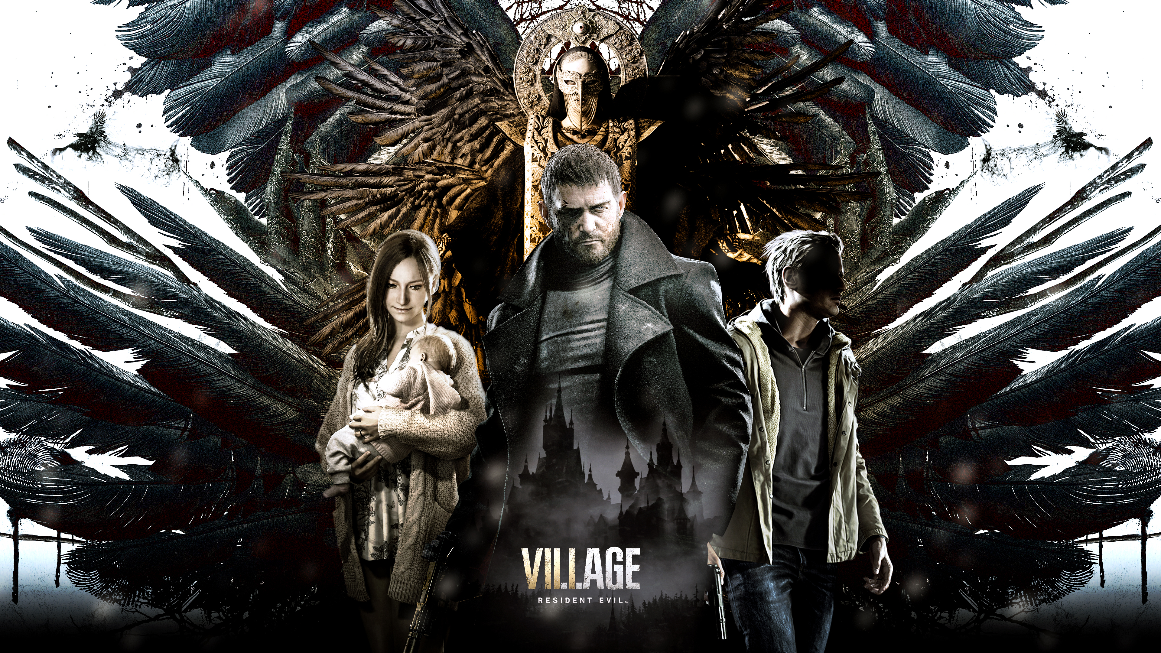 resident evil village, video game, chris redfield, ethan winters, mia winters, mother miranda, rosemary winters, resident evil