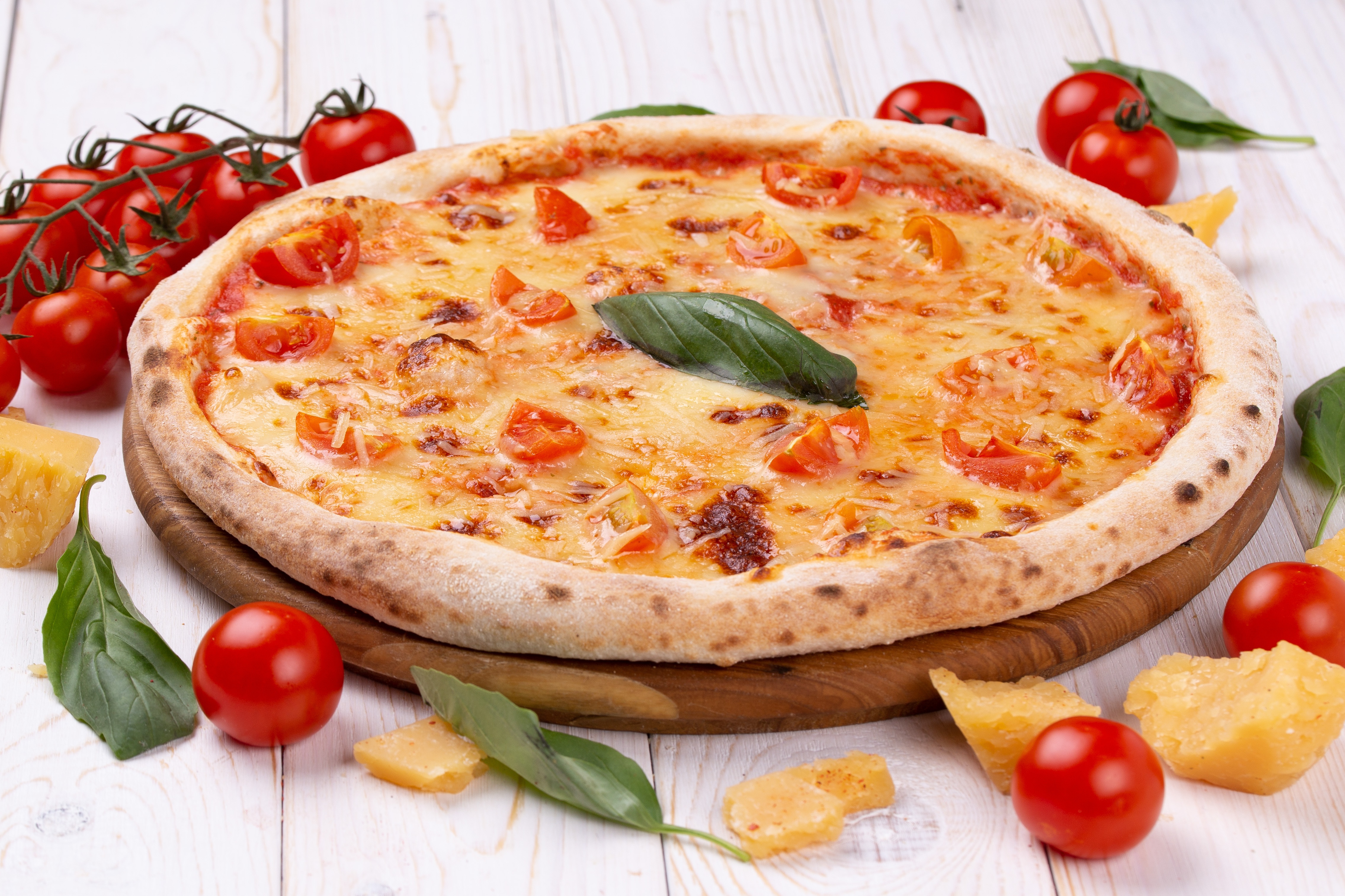 Download mobile wallpaper Food, Pizza, Cheese, Still Life, Tomato for free.