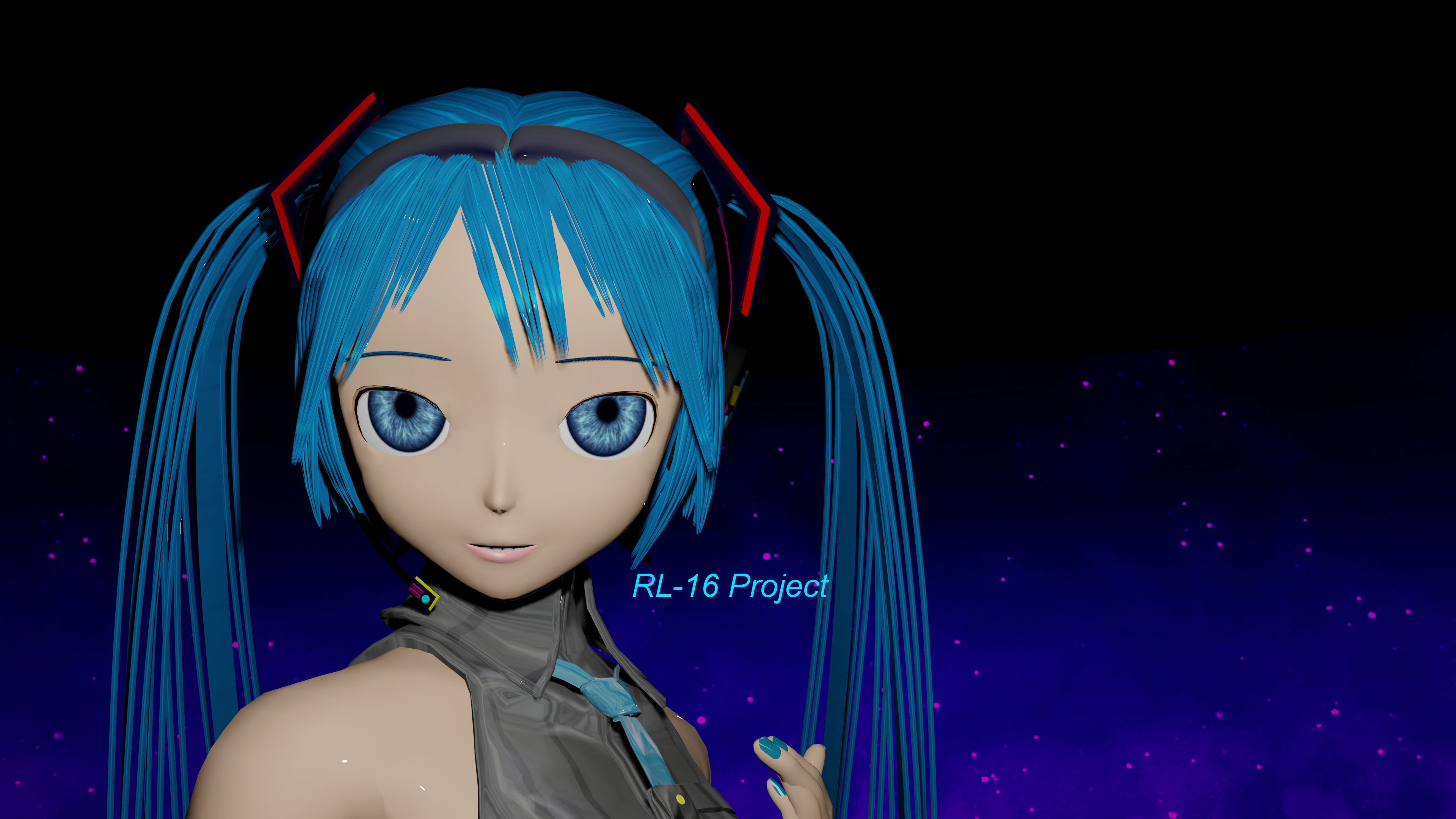 Handy-Wallpaper Vocaloid, Mixer, Blaue Augen, Blaue Haare, Hatsune Miku, Animes, Lange Haare, Blender 3D kostenlos herunterladen.