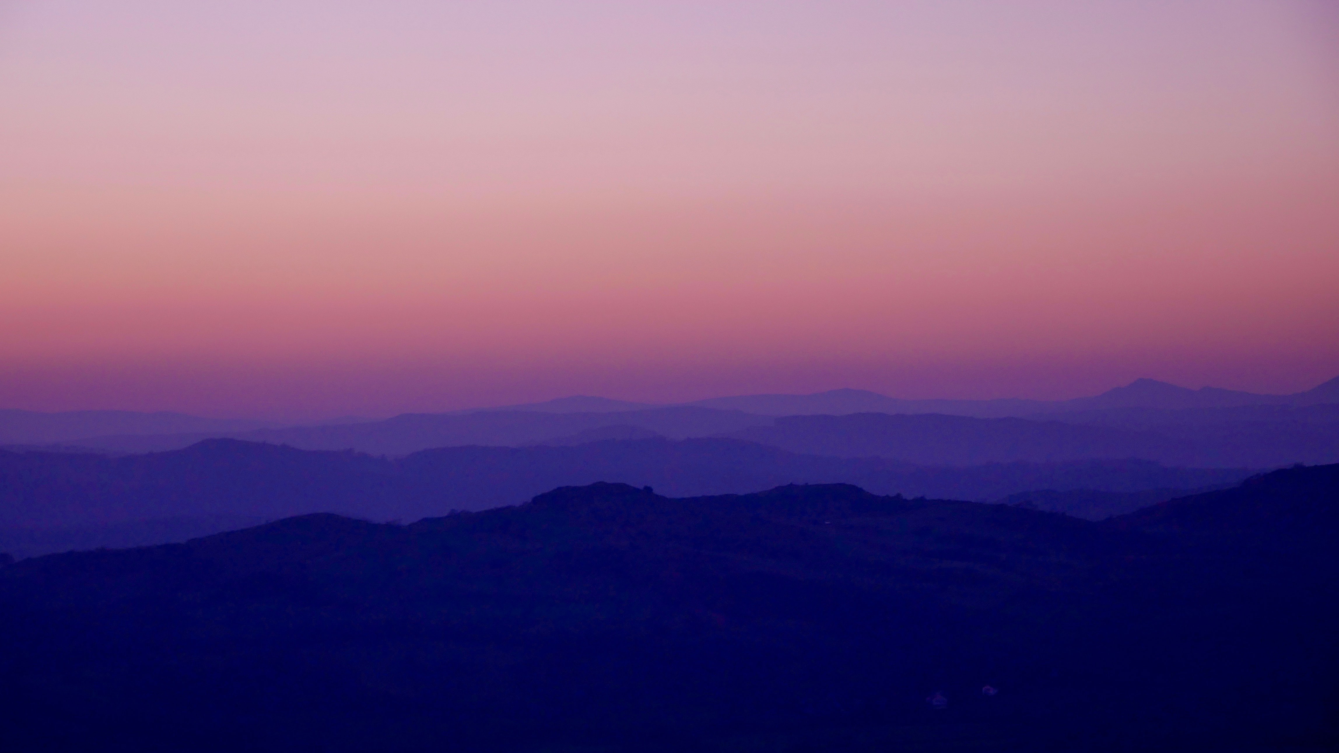 hills, nature, sunset, twilight, dusk, dahl, distance 2160p