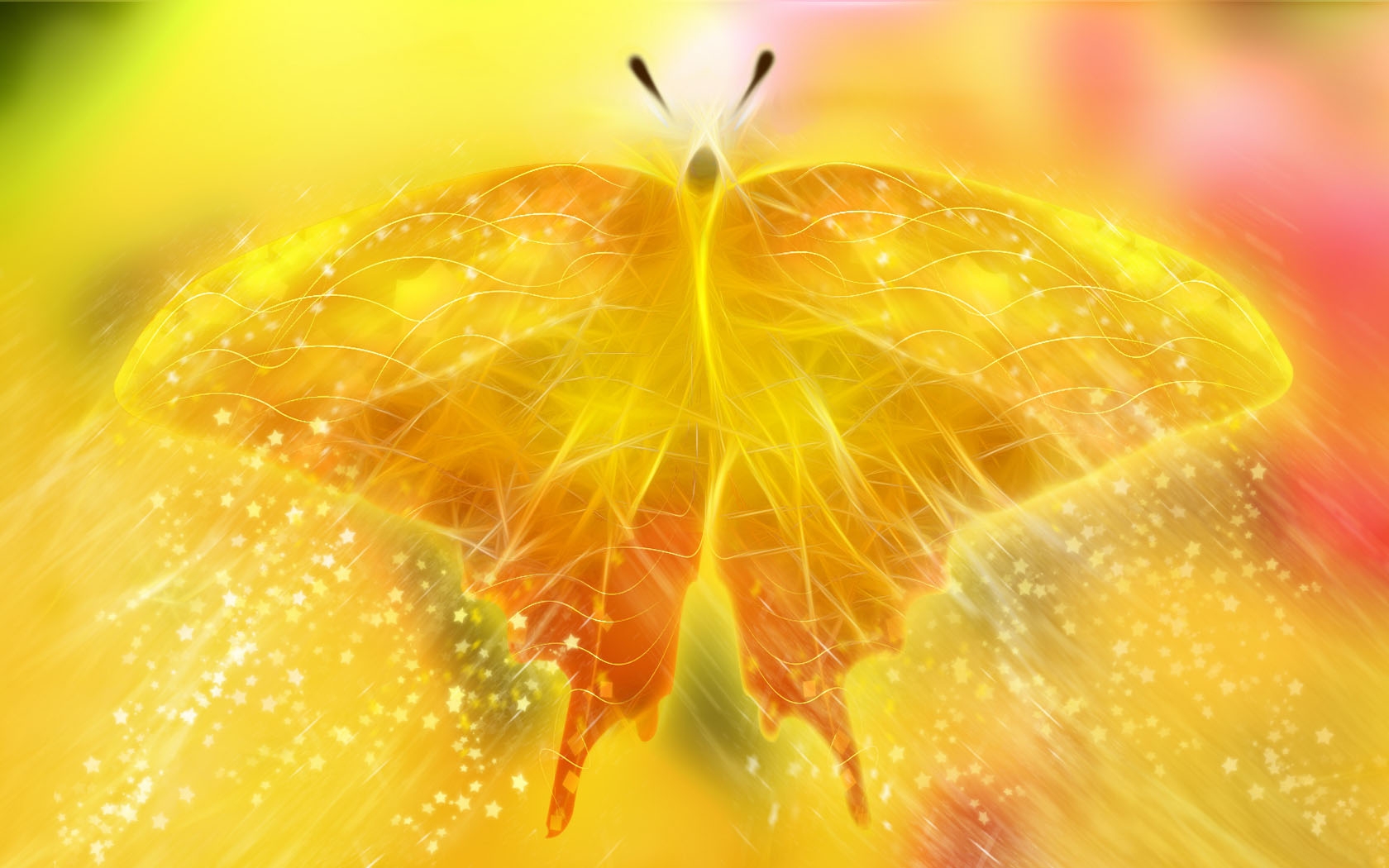 Lock Screen PC Wallpaper butterflies, fantasy, insects, yellow