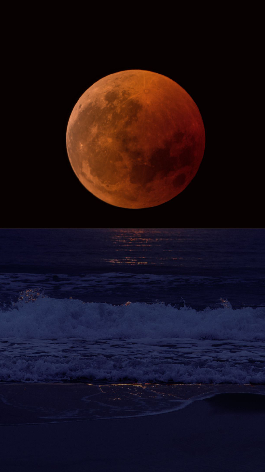 full moon, moon, earth, horizon, blood moon