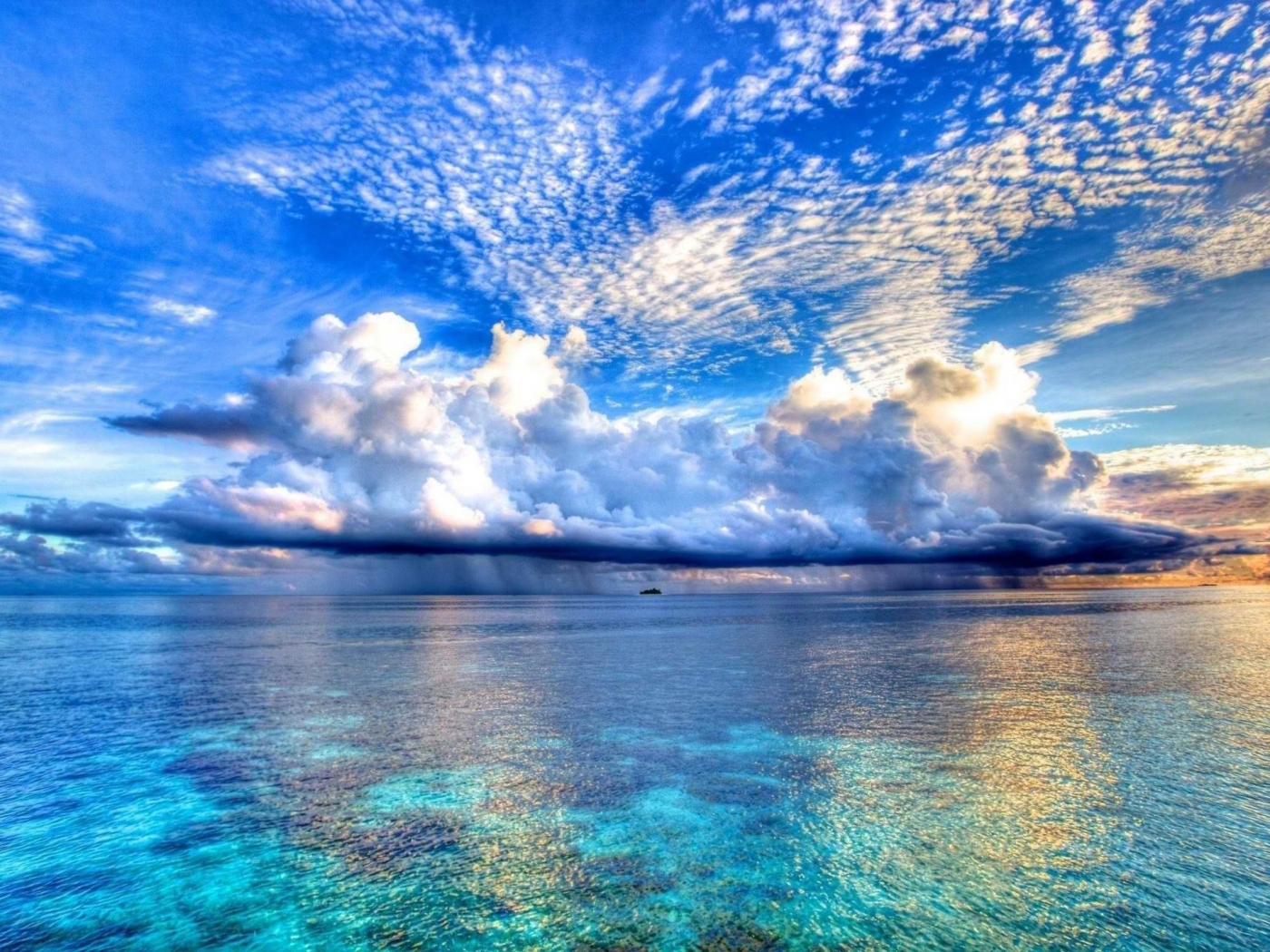 Скачать обои бесплатно Облака, Пейзаж, Море картинка на рабочий стол ПК