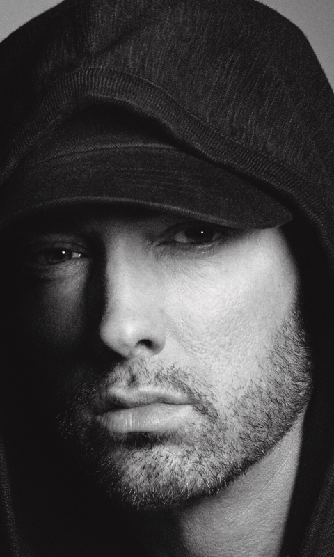 Descarga gratuita de fondo de pantalla para móvil de Música, Eminem, Cantante, Blanco Y Negro, Capucha, Americano, Blanco Negro.