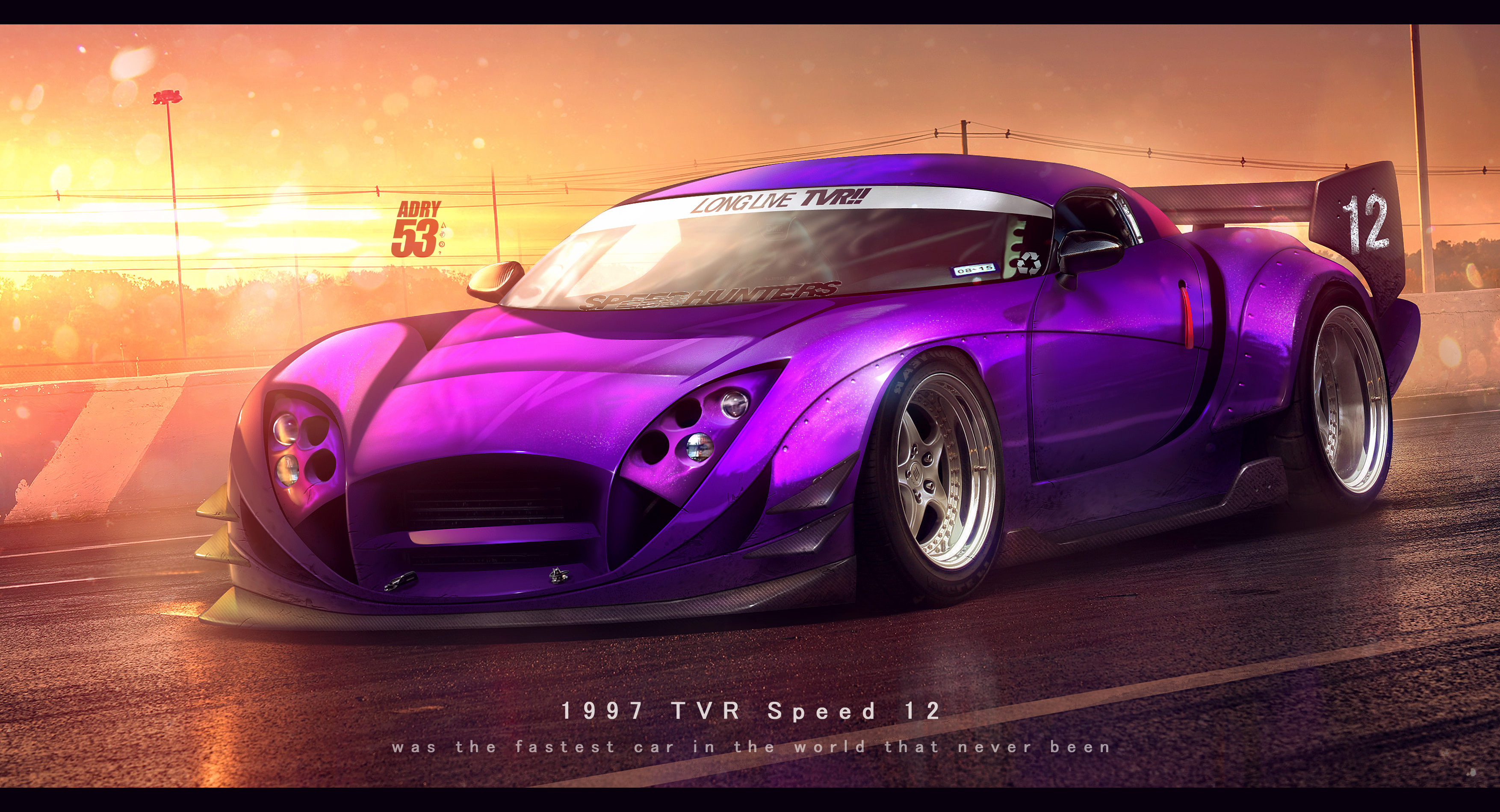 Download mobile wallpaper Vehicles, Purple Car, Tvr Cerbera Speed 12 for free.