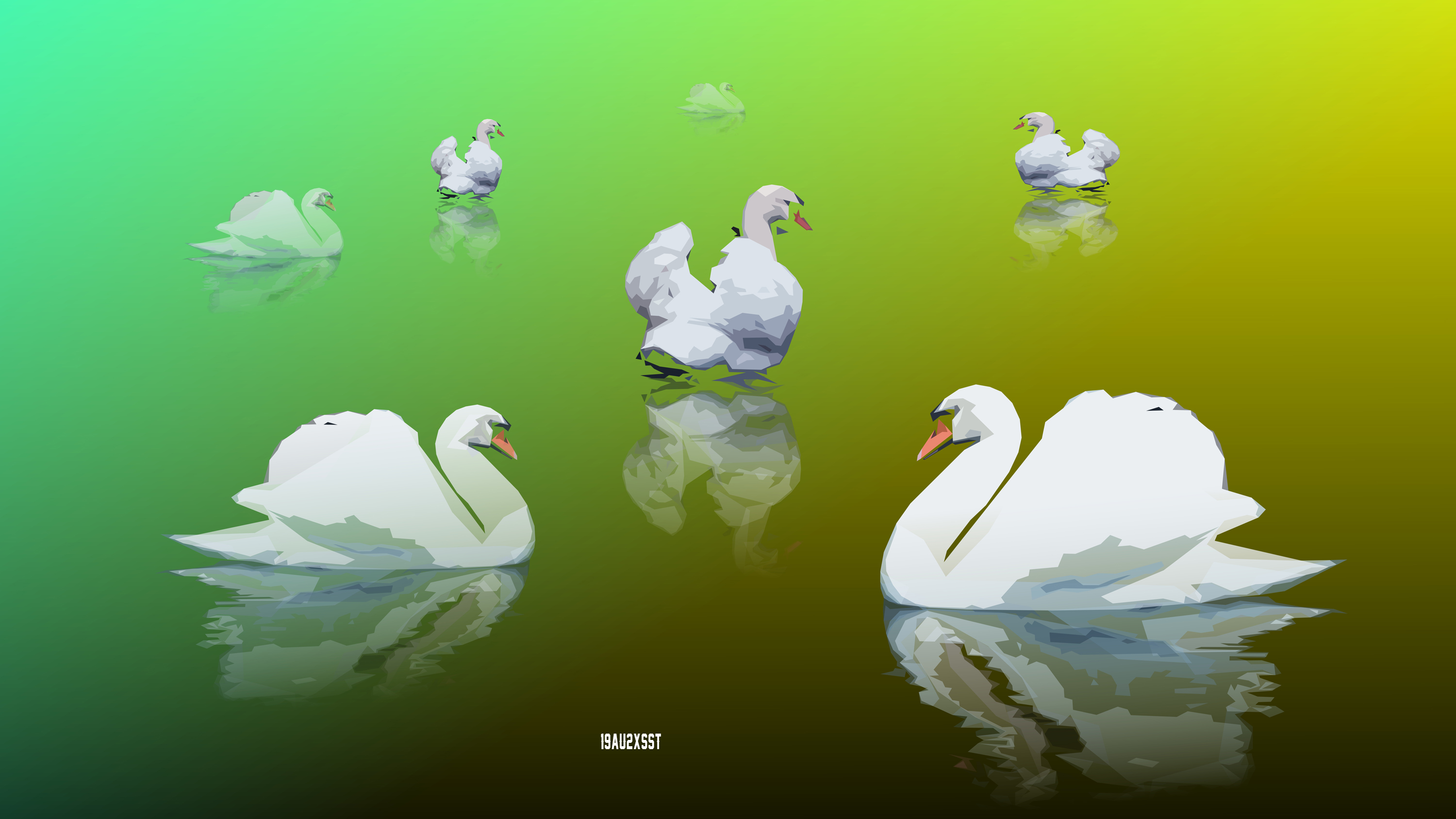 Laden Sie das Tiere, Vögel, Vektor, See, Schwan, Spiegelung-Bild kostenlos auf Ihren PC-Desktop herunter