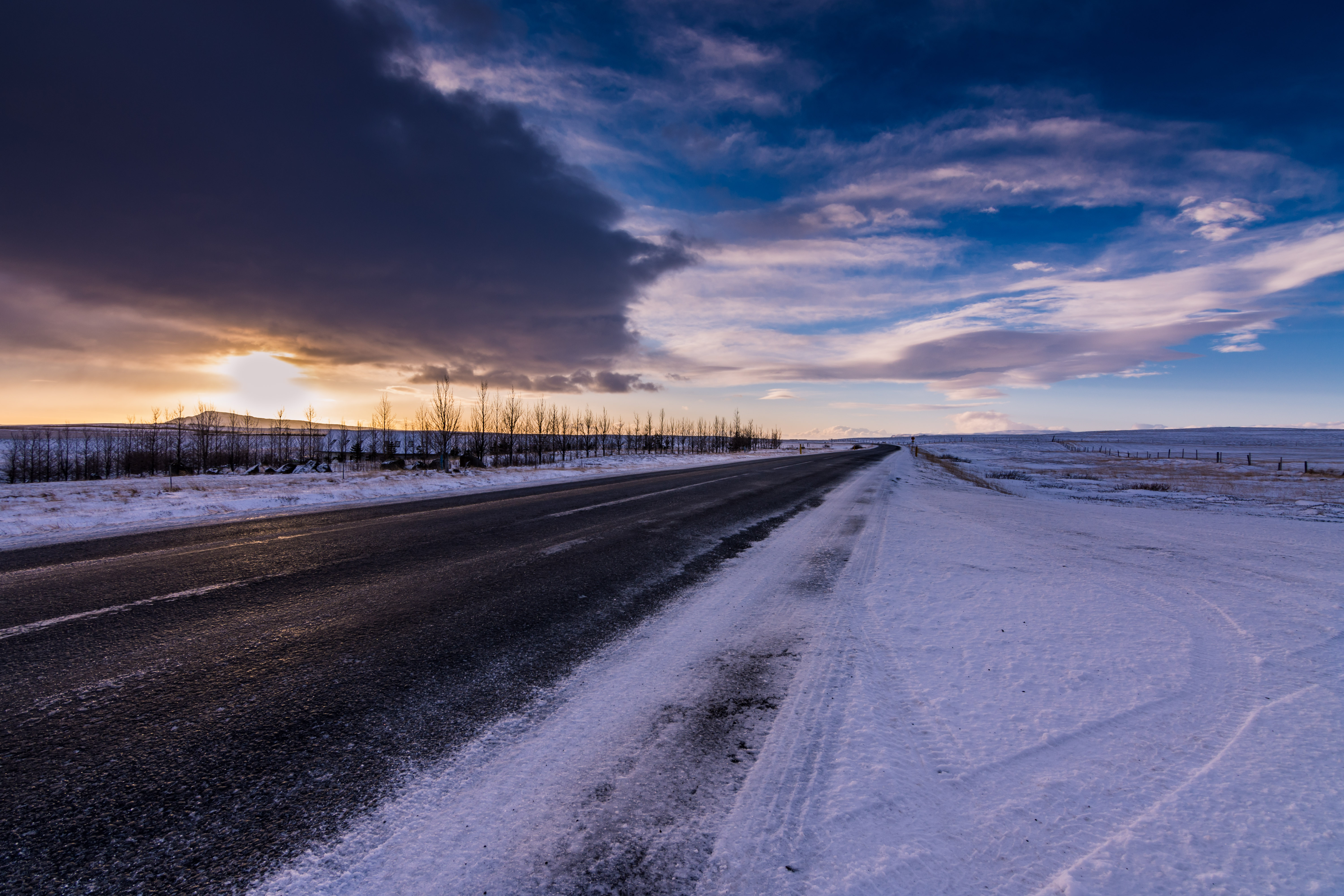 Free download wallpaper Winter, Horizon, Sky, Nature, Snow, Road on your PC desktop
