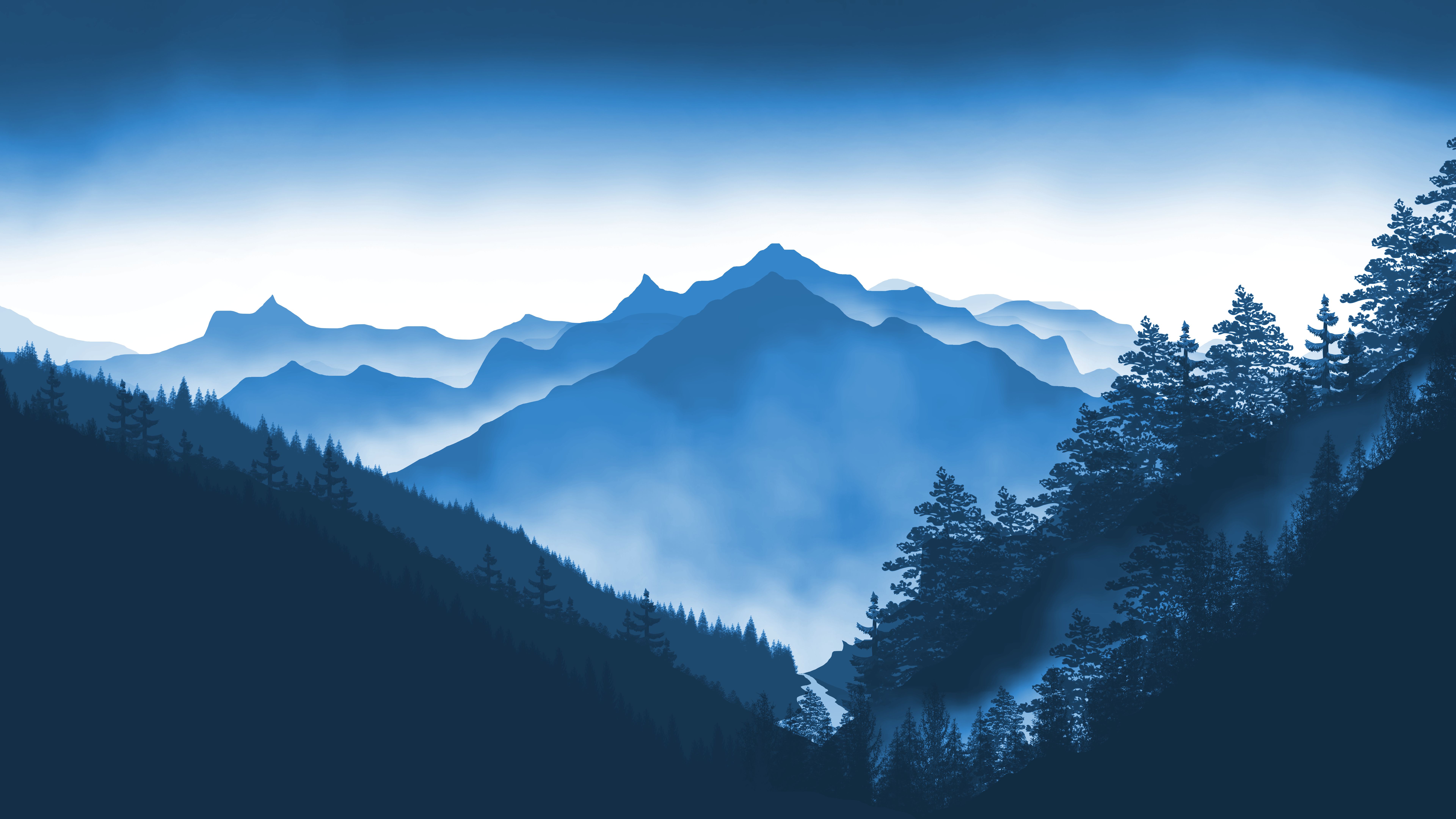 Download mobile wallpaper Landscape, Vector, Forest, Artistic for free.