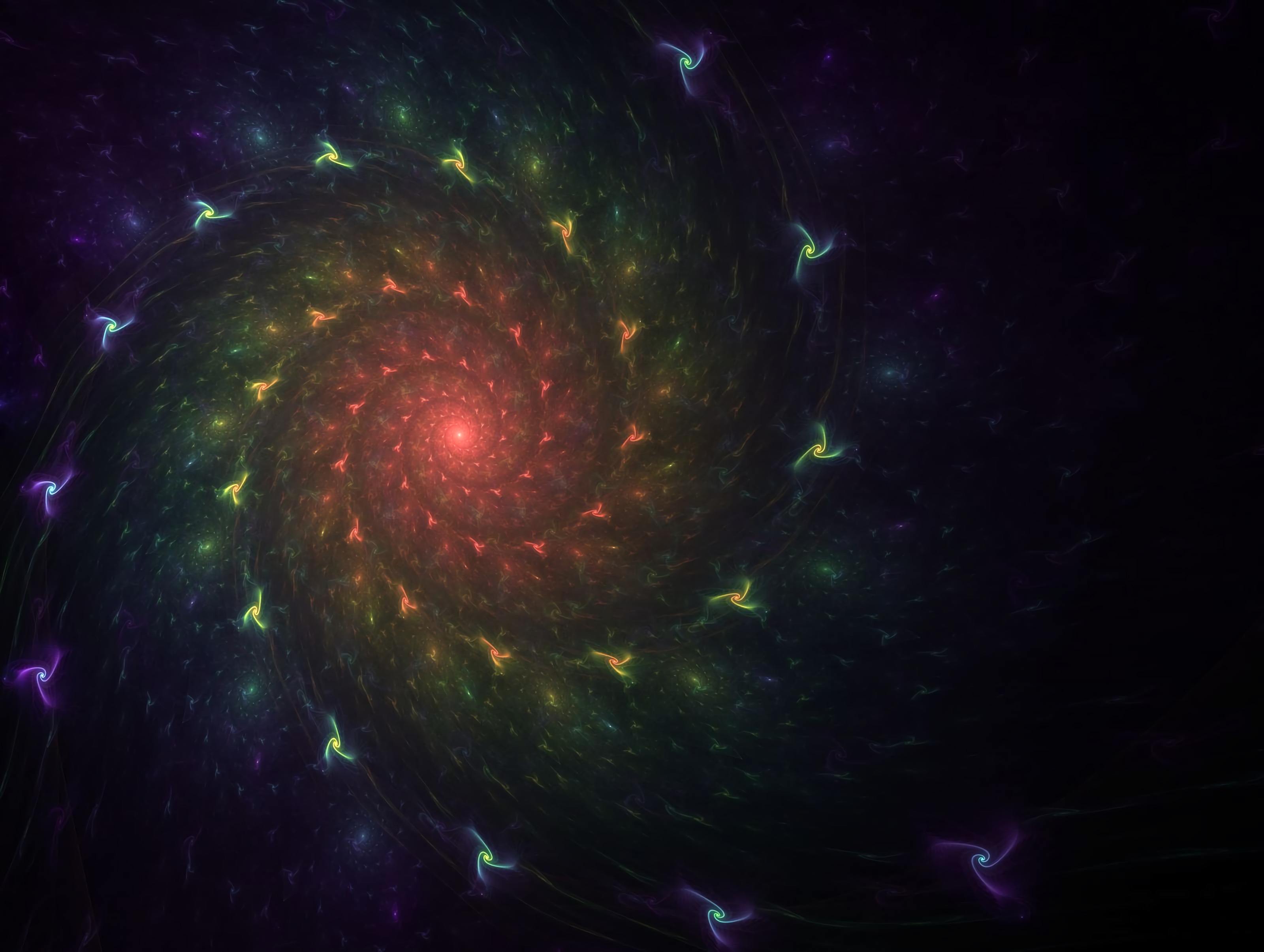 Free download wallpaper Multicolored, Glow, Spiral, Abstract, Motley, Fractal on your PC desktop
