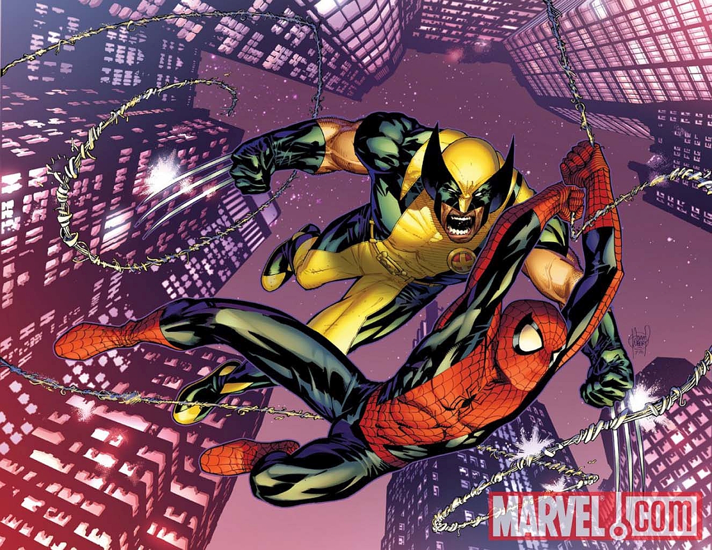 Download mobile wallpaper Spider Man, Wolverine, Comics for free.