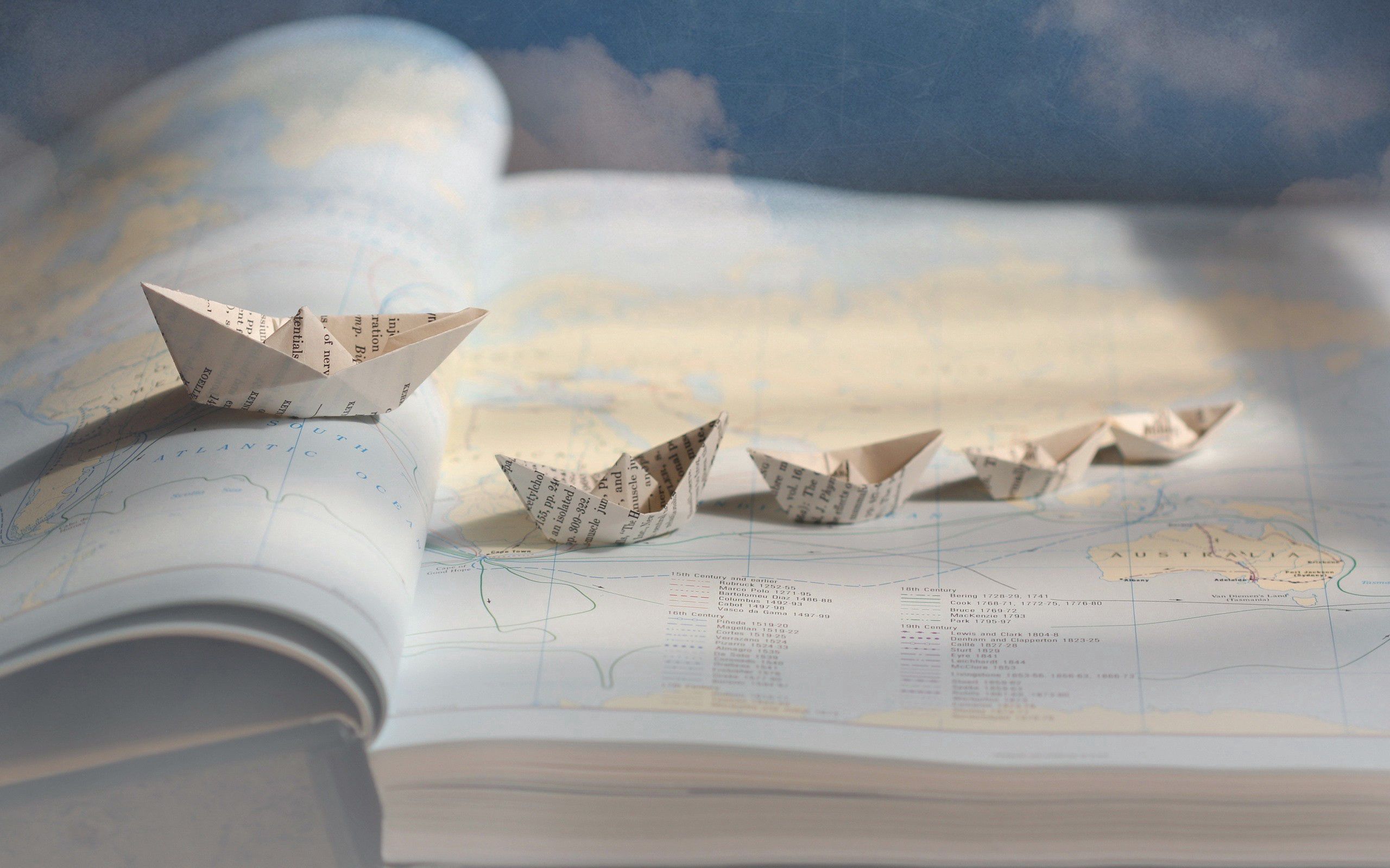 ships, boats, miscellanea, miscellaneous, paper, origami Panoramic Wallpaper
