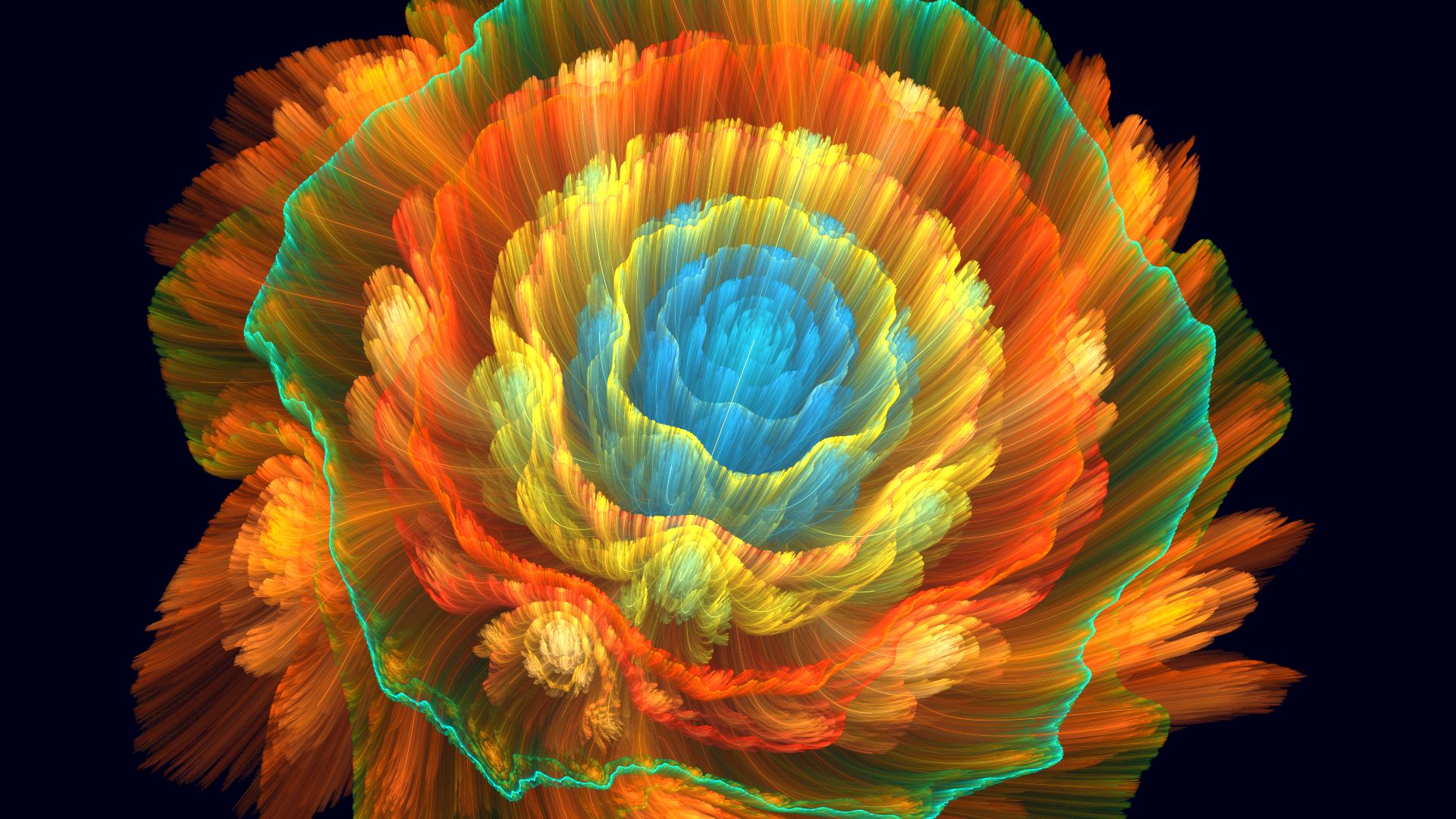 Free download wallpaper Abstract, Flower, Fractal, Colorful on your PC desktop