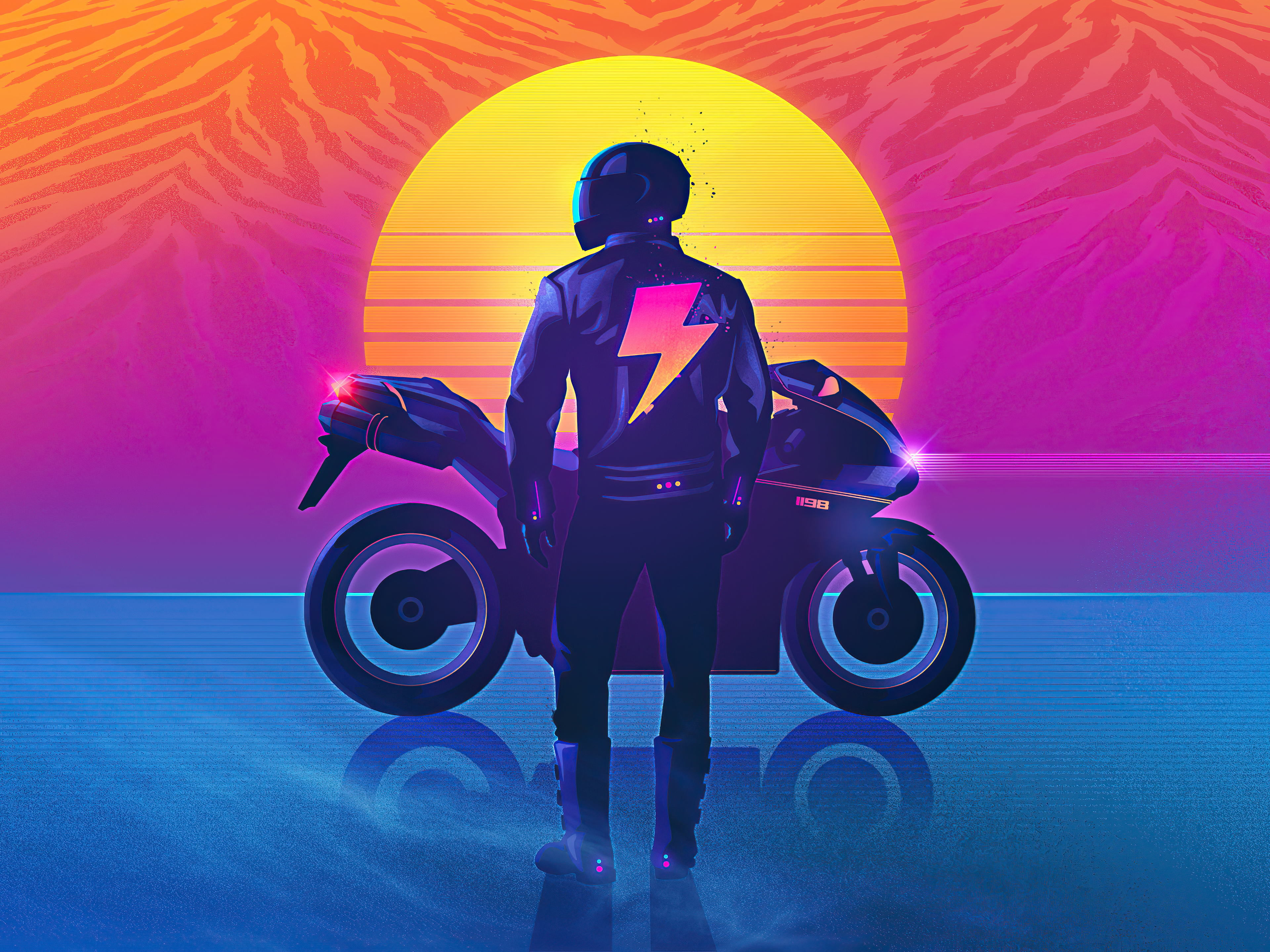 Download mobile wallpaper Artistic, Retro Wave for free.