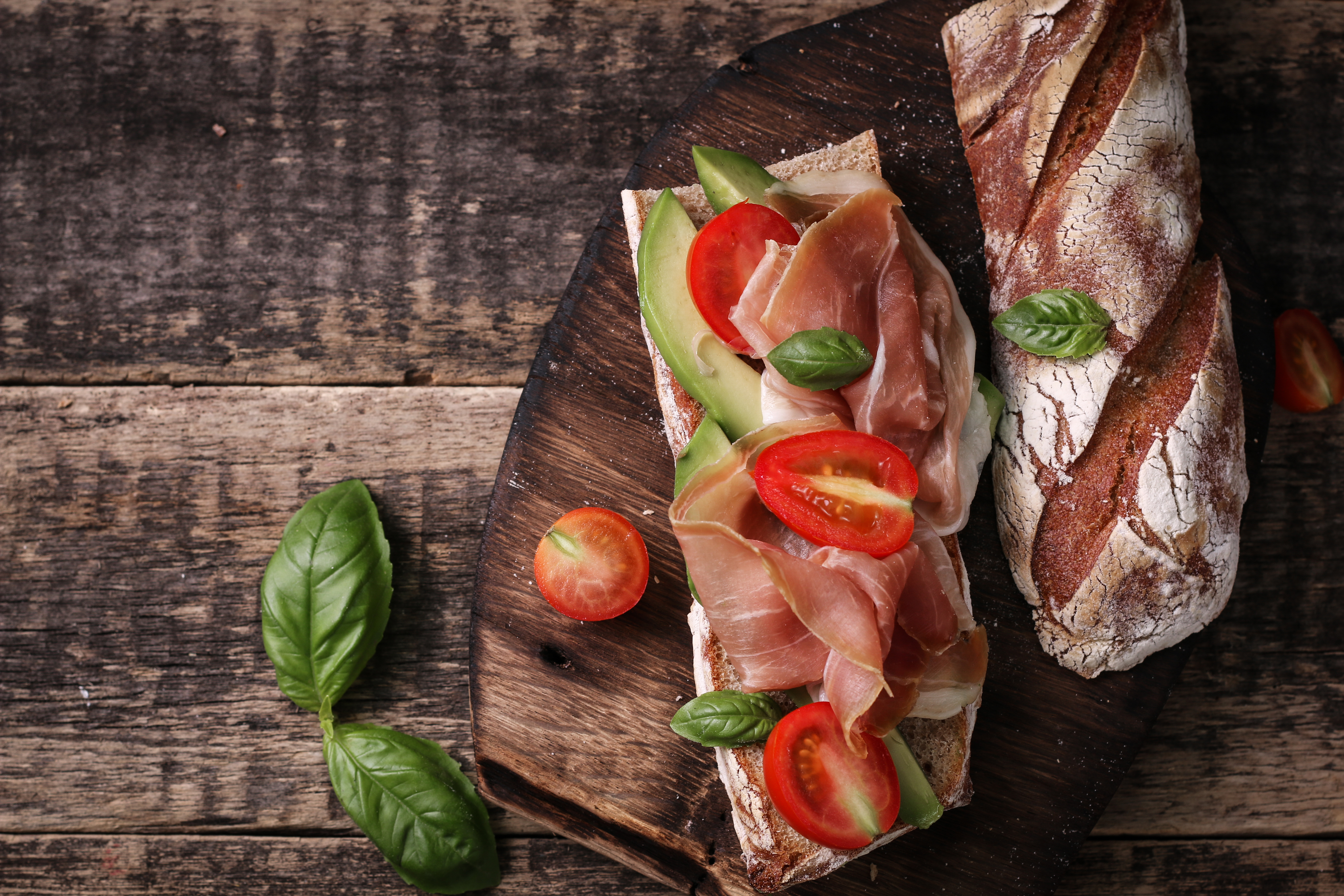 Laden Sie das Fleisch, Brot, Tomate, Sandwich, Nahrungsmittel, Stillleben-Bild kostenlos auf Ihren PC-Desktop herunter