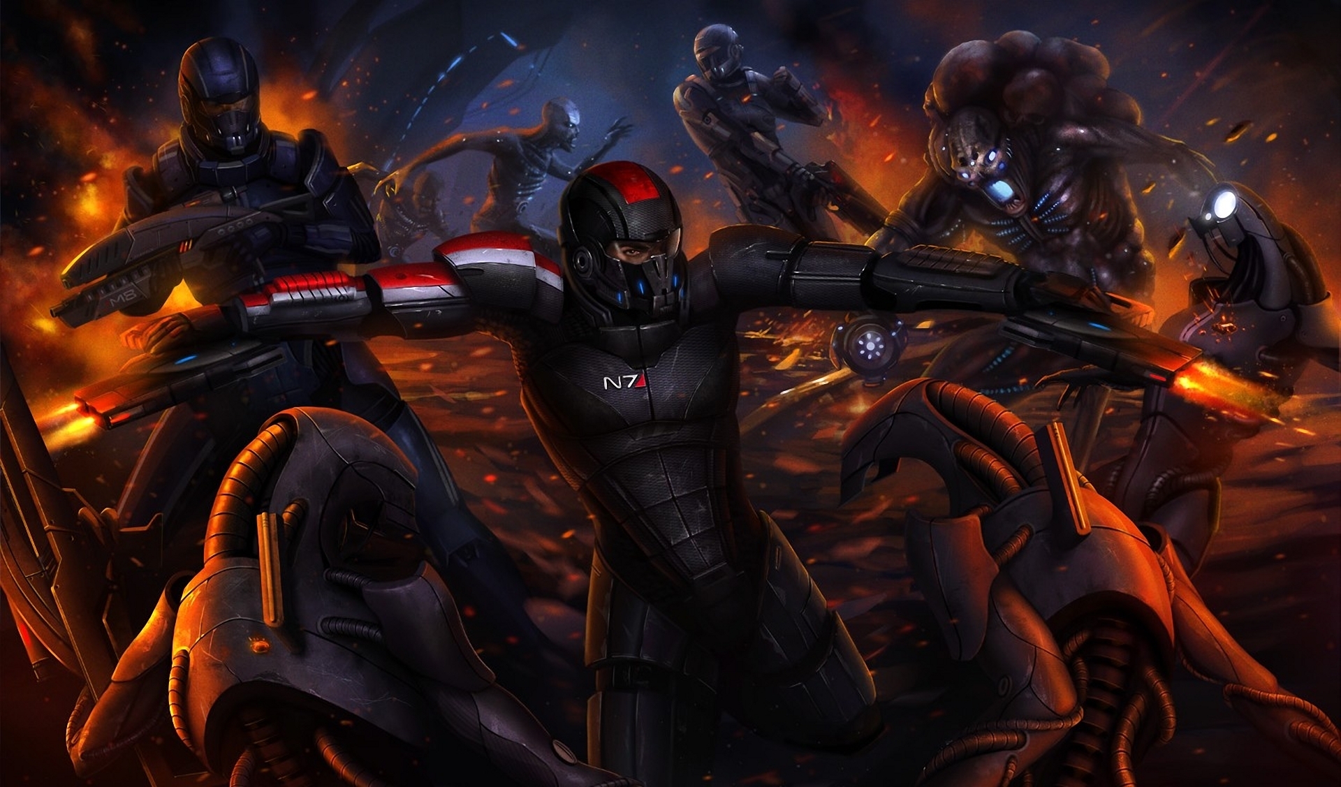 Download mobile wallpaper Mass Effect 3, Mass Effect, Robot, Battle, Video Game for free.
