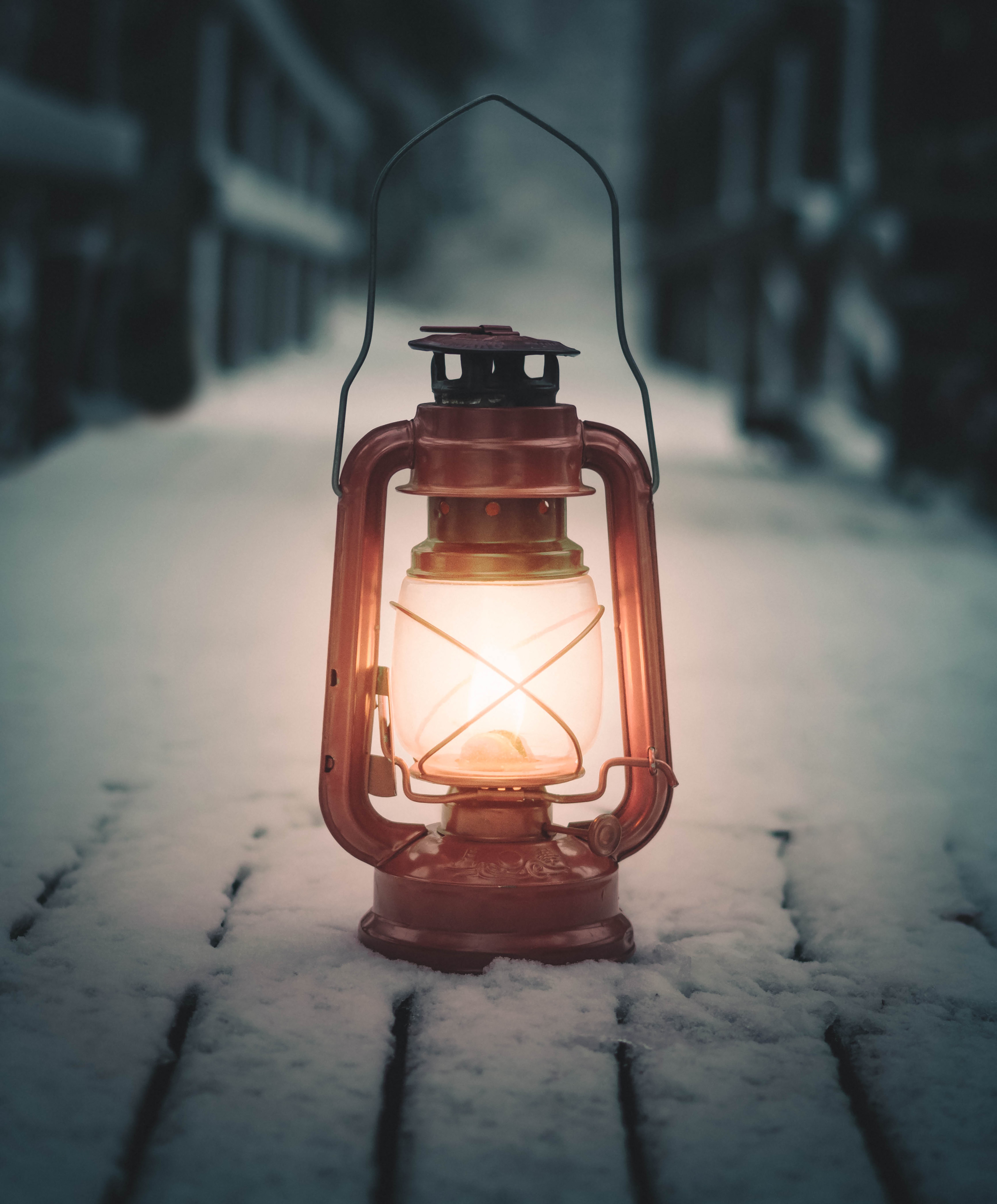 lamp, lantern, miscellanea, snow, miscellaneous Full HD