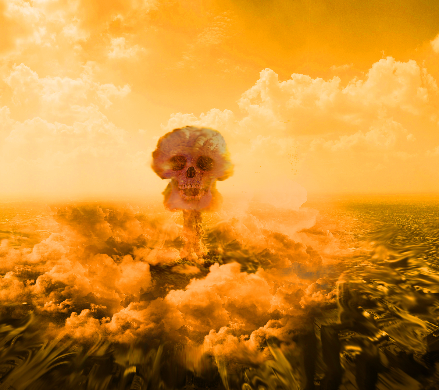 Download mobile wallpaper Death, Dark, Explosion, Skull, Nuclear Explosion for free.