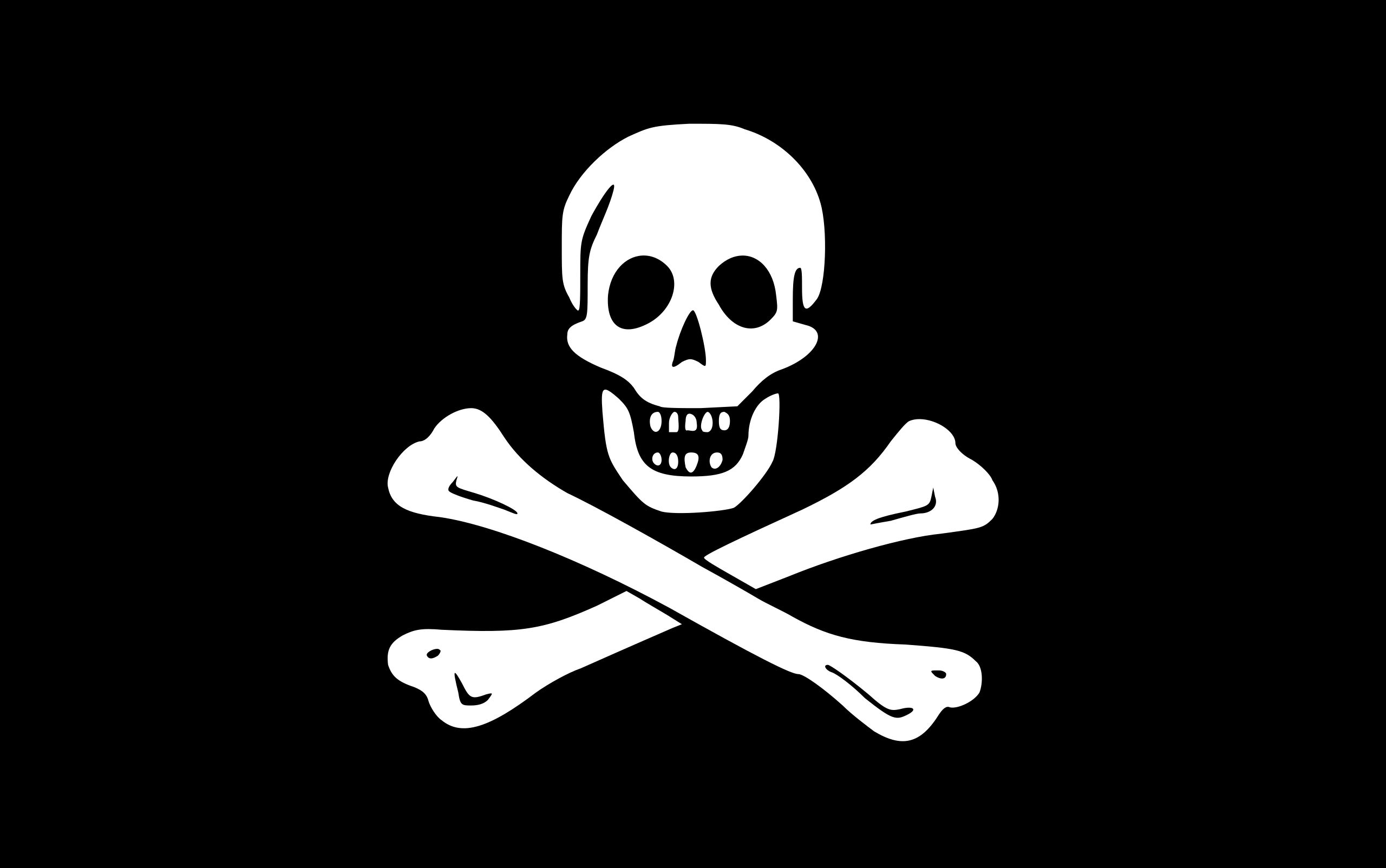 無料モバイル壁紙フラグ, その他, 骨格, 黒 白, ミニマリスト, 海賊旗をダウンロードします。