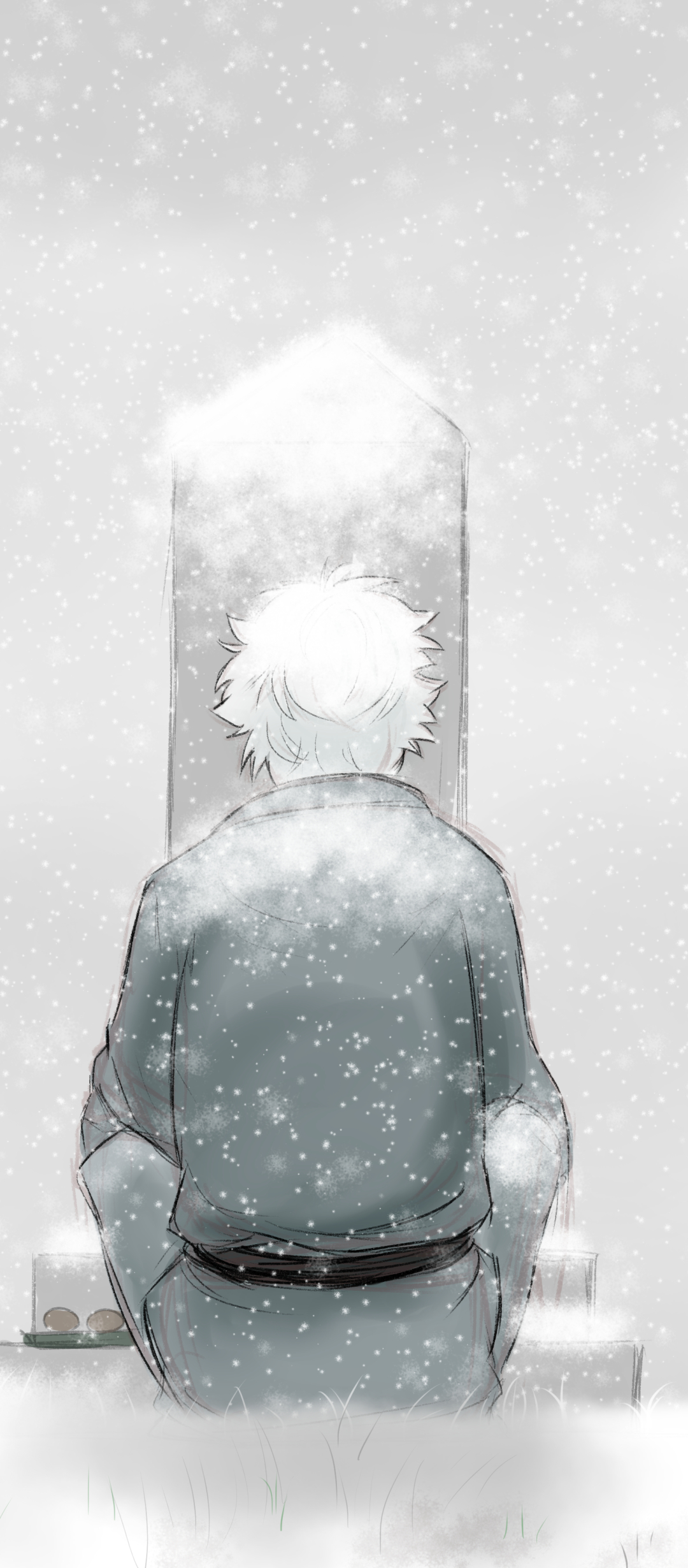 Download mobile wallpaper Anime, Snow, White Hair, Gintama, Gintoki Sakata for free.