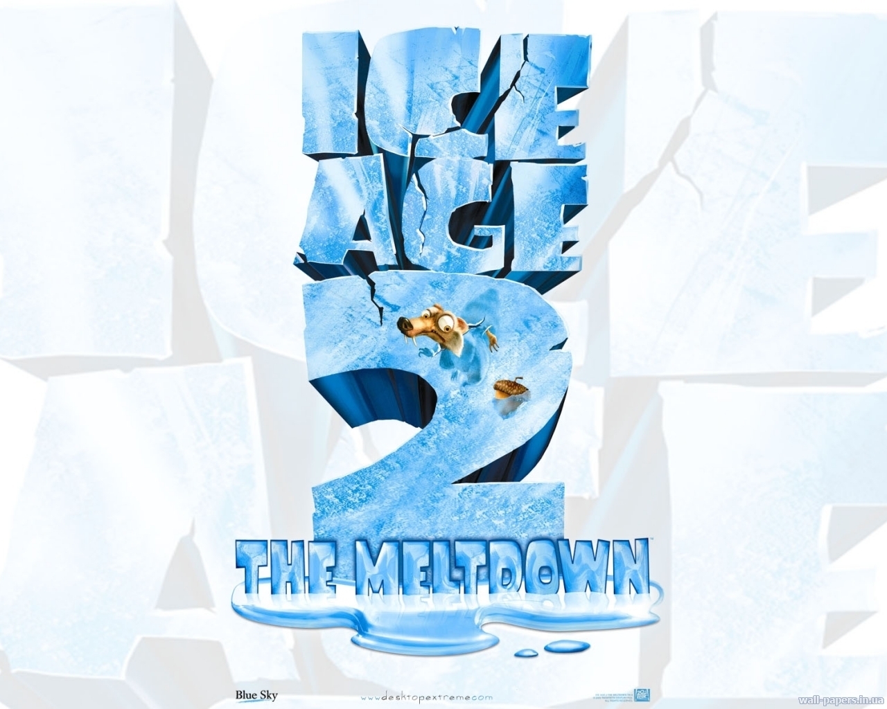 vertical wallpaper cartoon, ice age, meltdown, blue